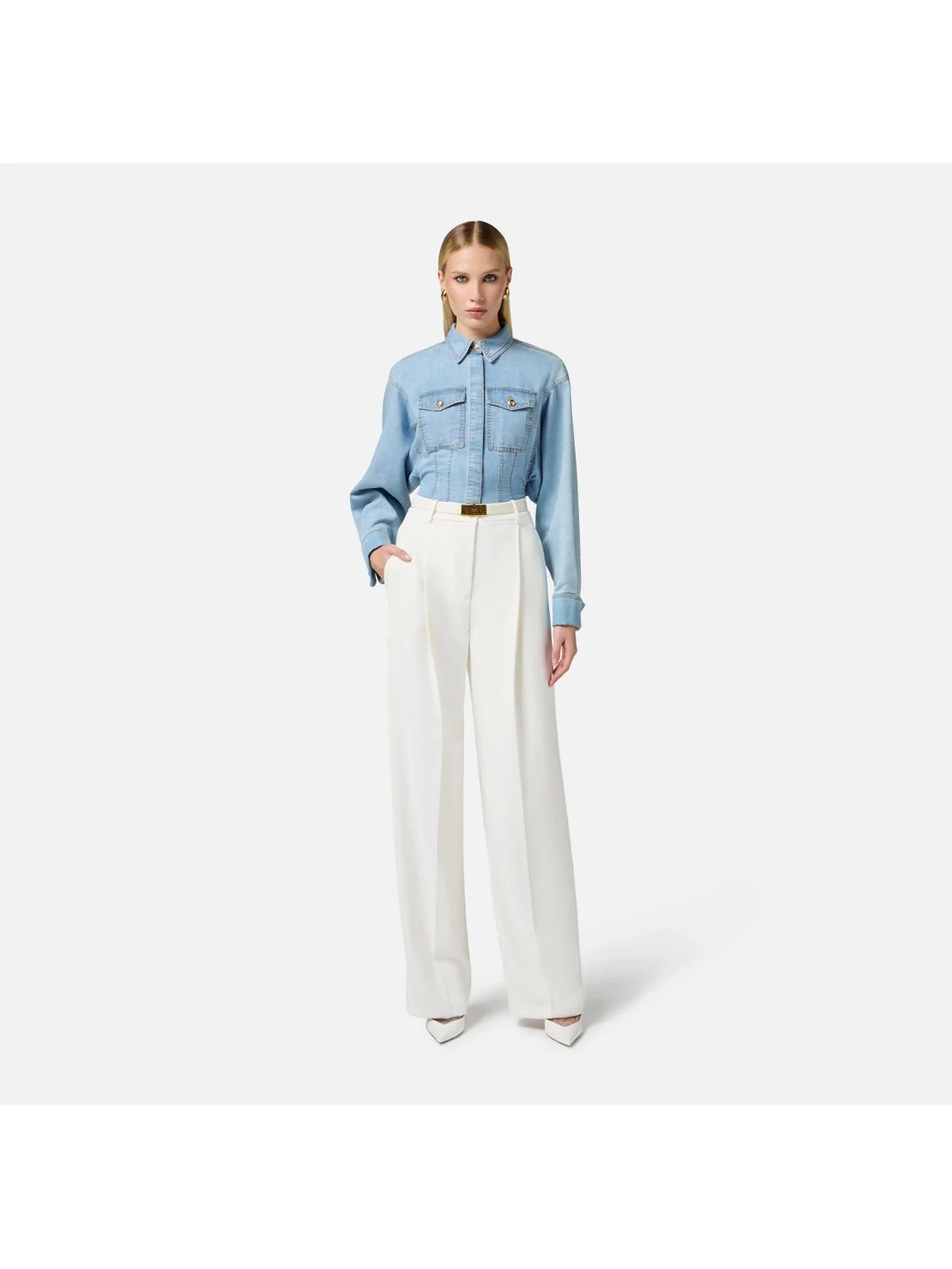 ELISABETTA FRANCHI Camicia Donna CJ33D51E2-192 Blu - Image 2
