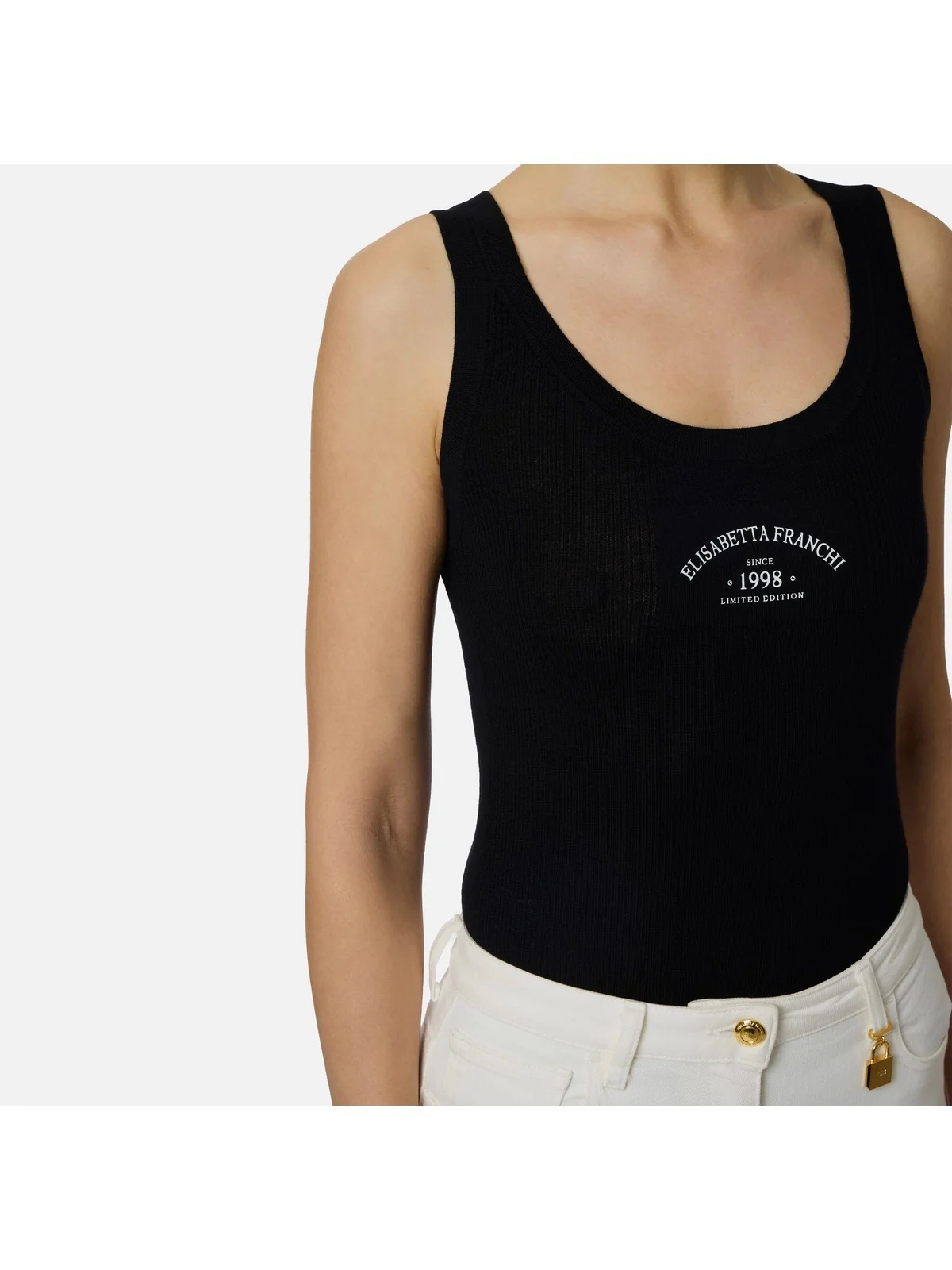 ELISABETTA FRANCHI Canotta Donna  TK80B61E2 110 Nero - Image 2