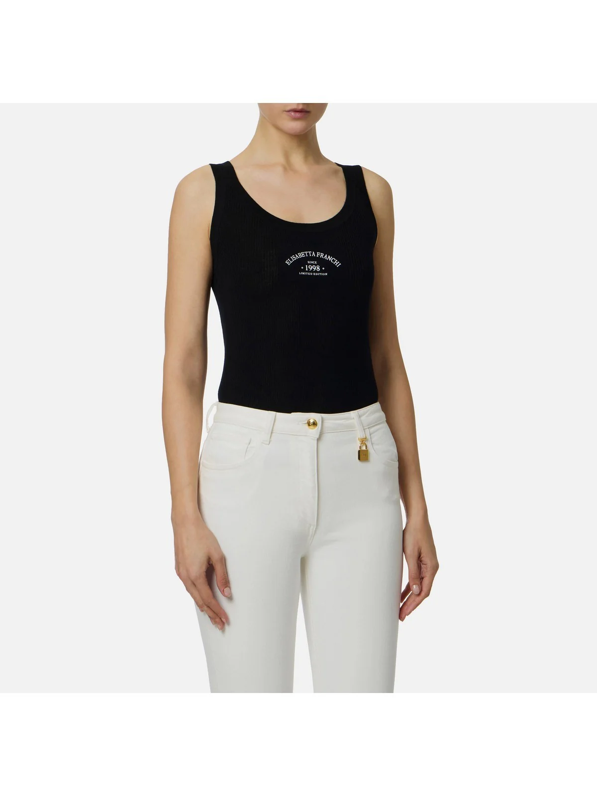 ELISABETTA FRANCHI Canotta Donna  TK80B61E2 110 Nero - Image 4