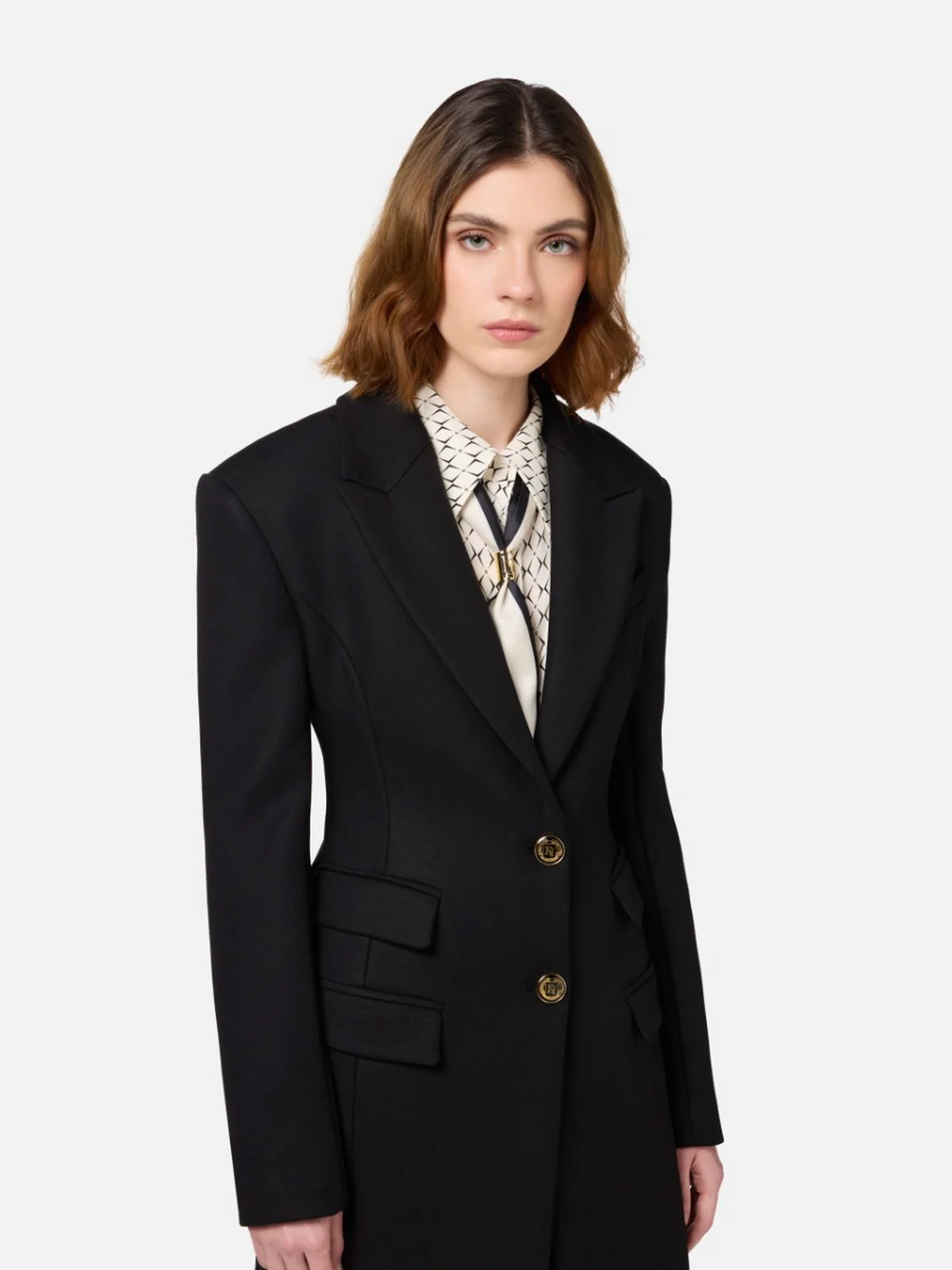 ELISABETTA FRANCHI Cappotto Donna CP00146E2 110 Nero - Image 4