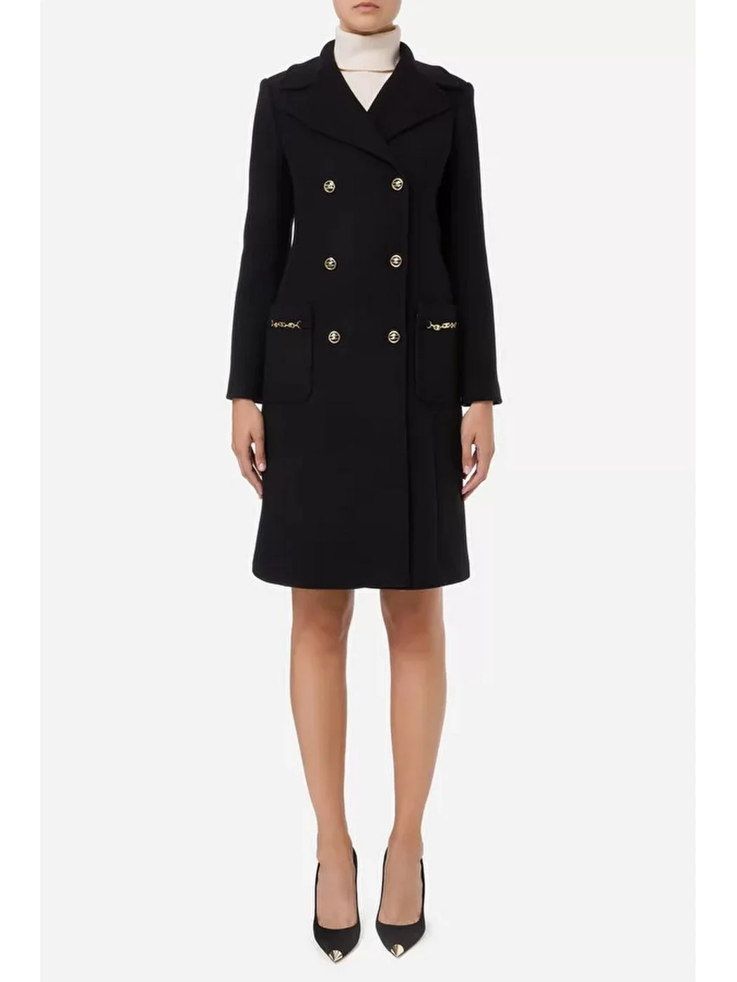ELISABETTA FRANCHI Cappotto Donna  CP00226E2 110 Nero - Image 3