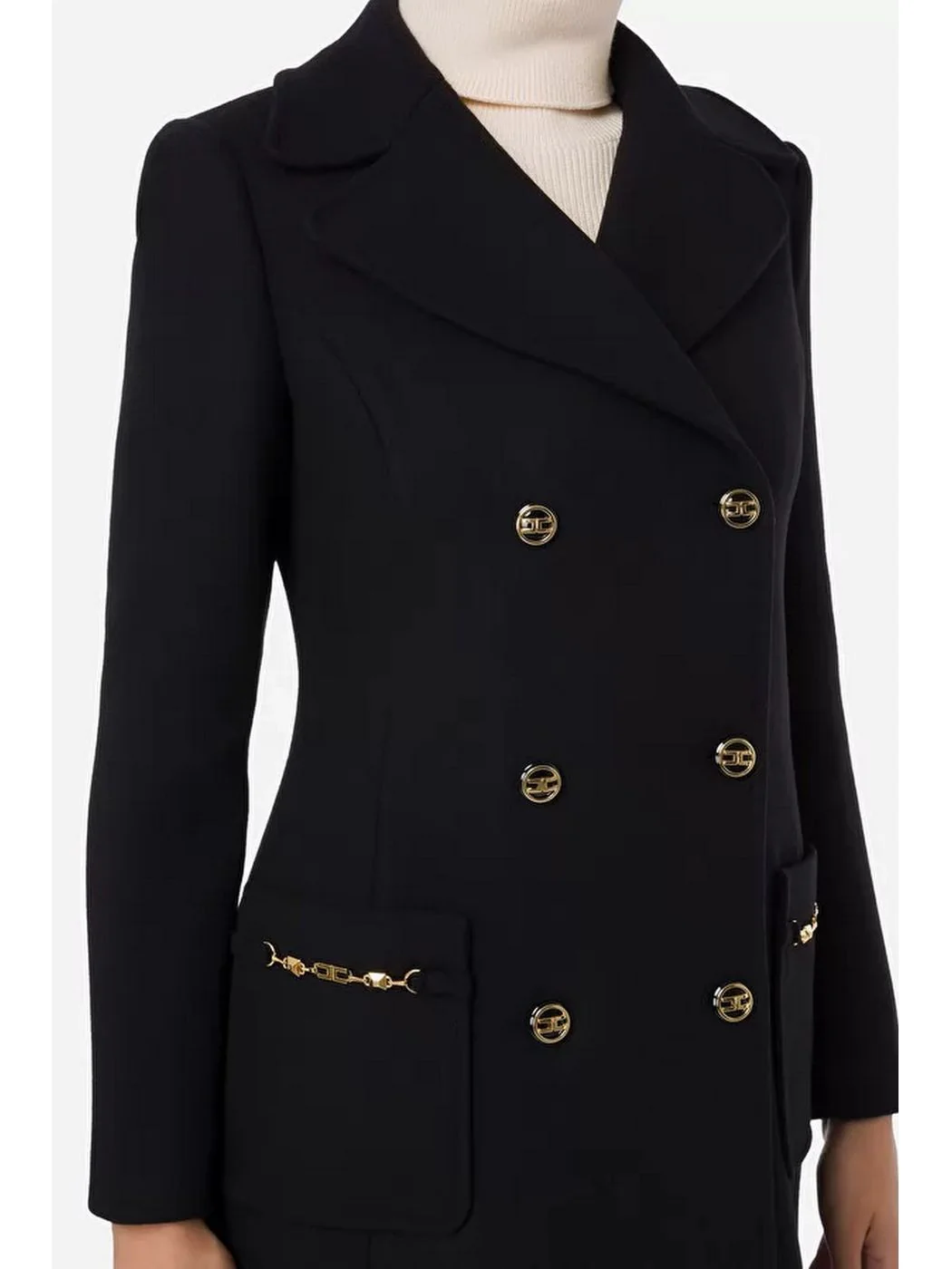 ELISABETTA FRANCHI Cappotto Donna  CP00226E2 110 Nero - Image 4