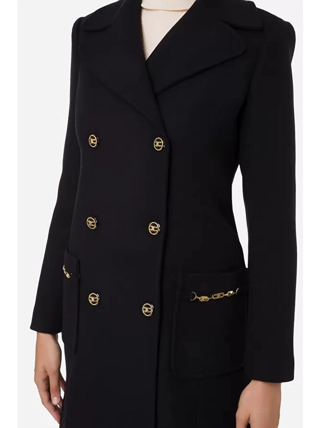 ELISABETTA FRANCHI Cappotto Donna  CP00226E2 110 Nero - Image 5