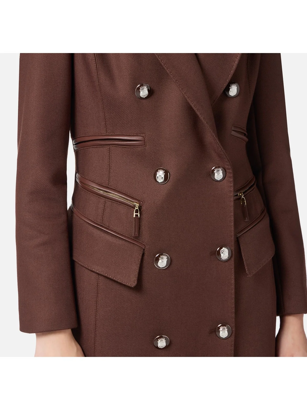 ELISABETTA FRANCHI Cappotto Donna  CP01056E2 EA3 COFFEE - Image 5