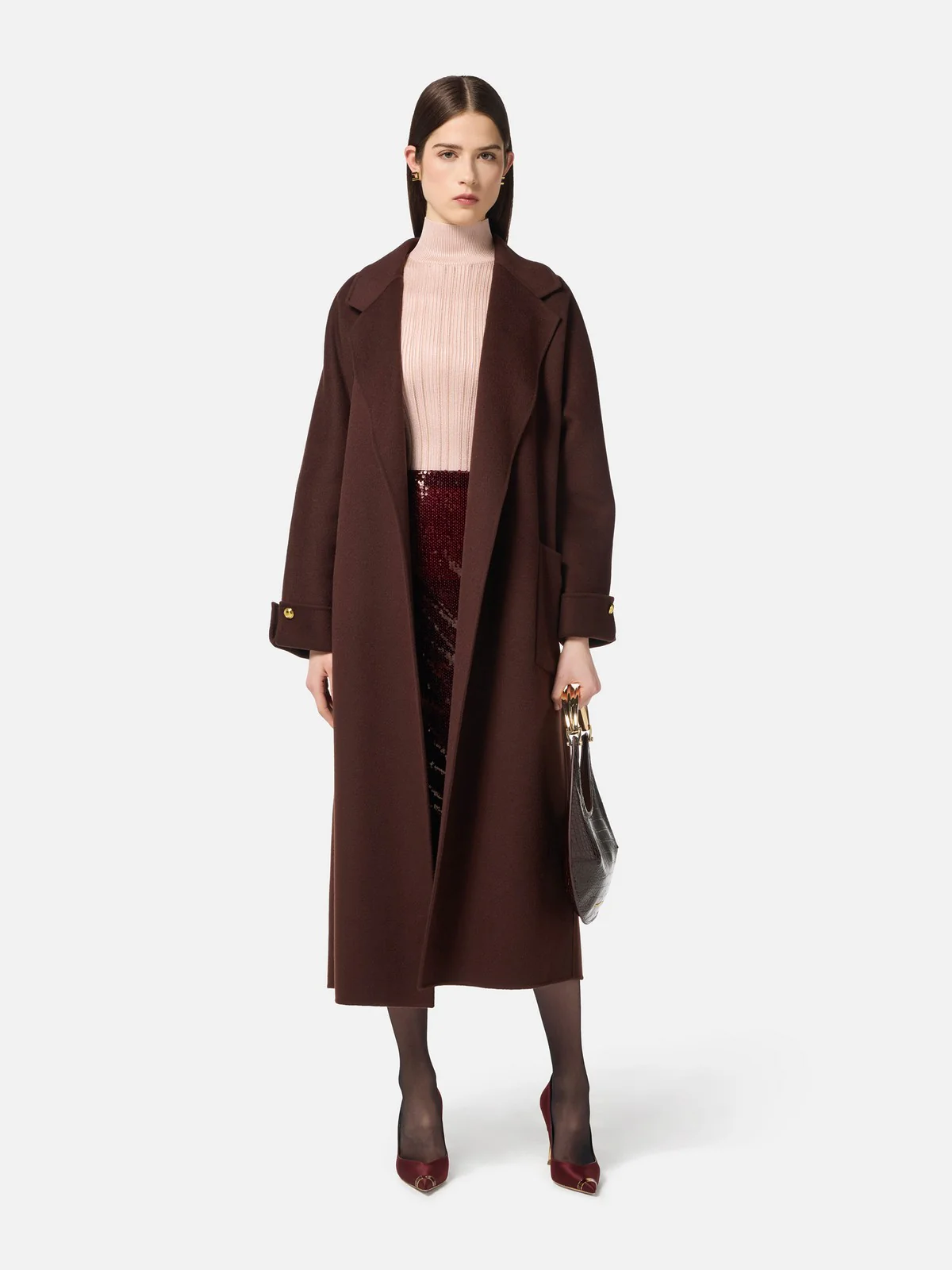 ELISABETTA FRANCHI Cappotto Donna  CP68D56E2 EA3 COFFEE - Image 2