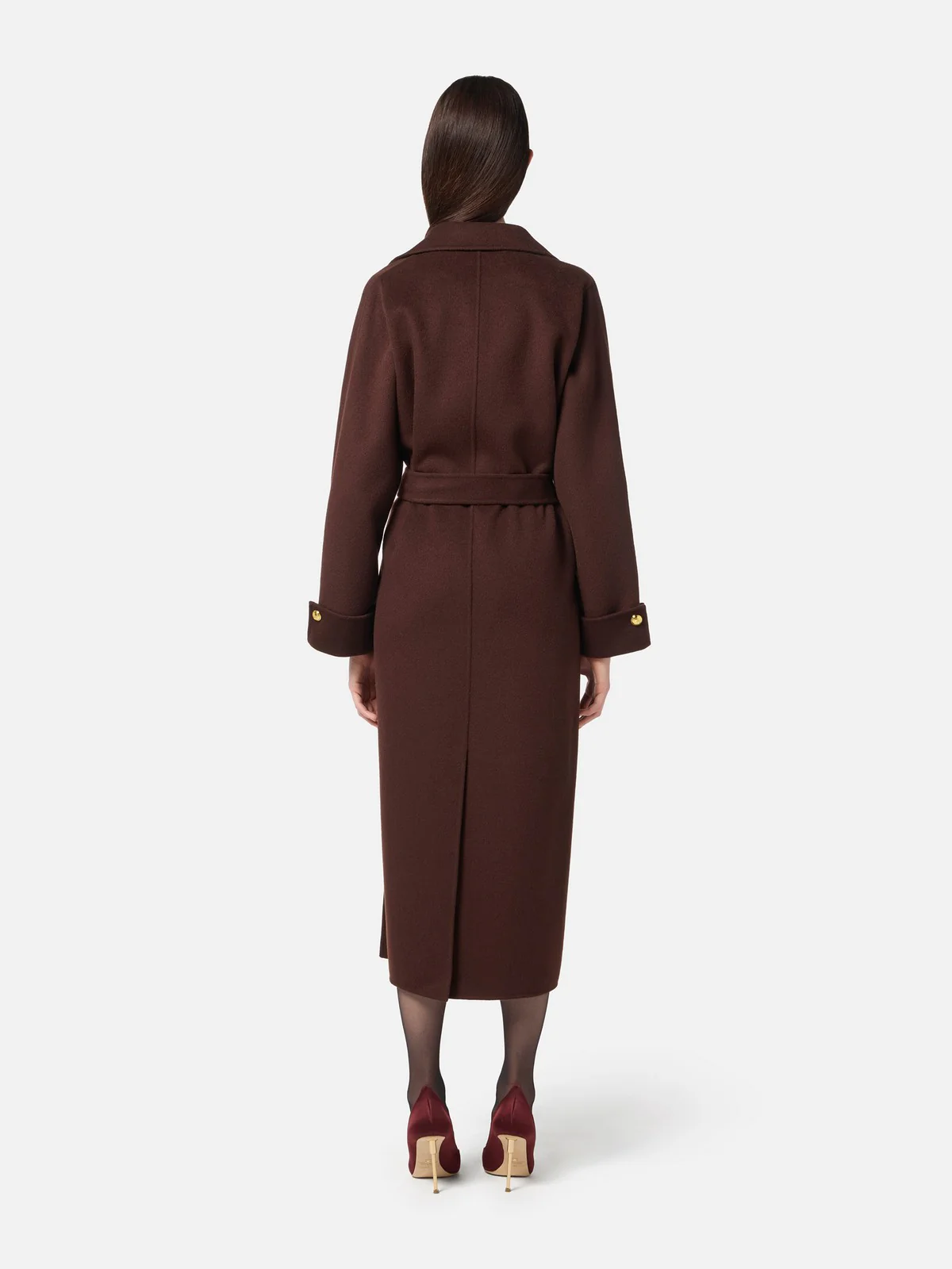 ELISABETTA FRANCHI Cappotto Donna  CP68D56E2 EA3 COFFEE - Image 5
