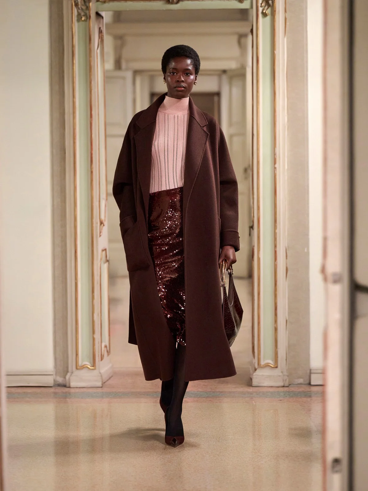 ELISABETTA FRANCHI Cappotto Donna  CP68D56E2 EA3 COFFEE - Image 6