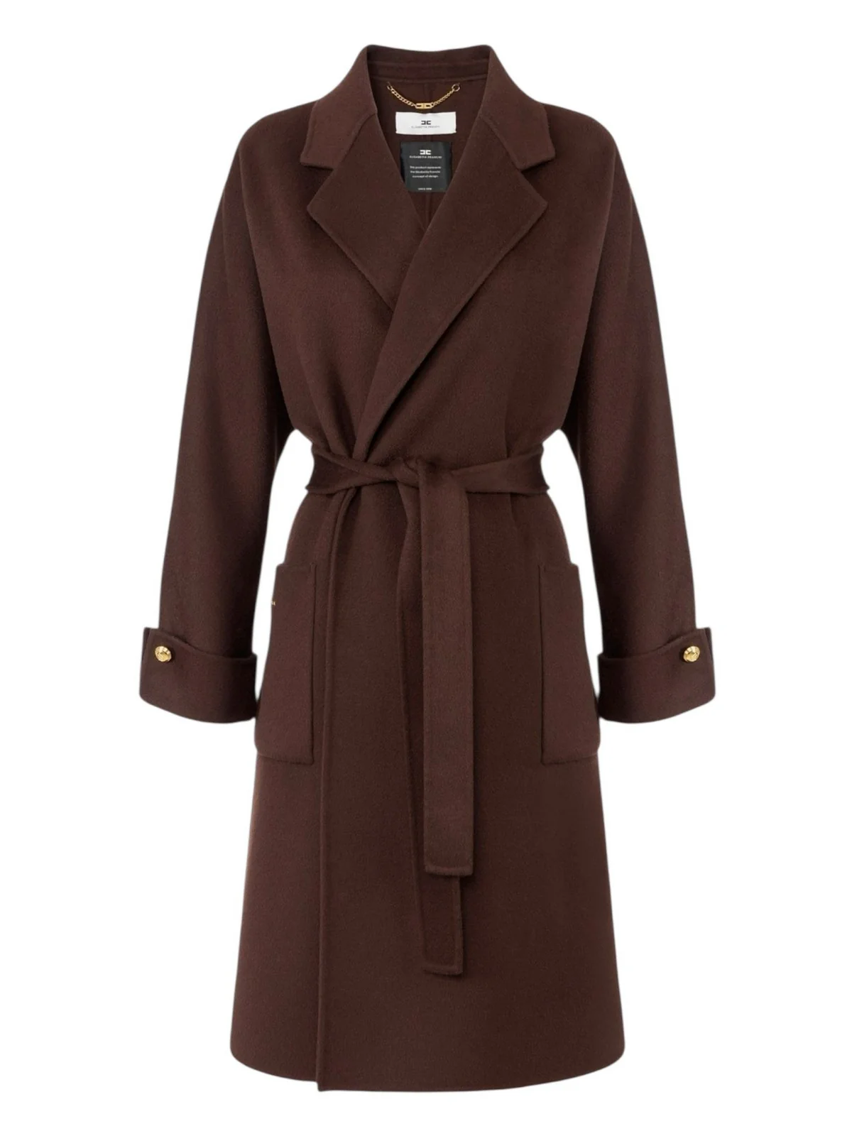 ELISABETTA FRANCHI Cappotto Donna  CP68D56E2 EA3 COFFEE - Image 7