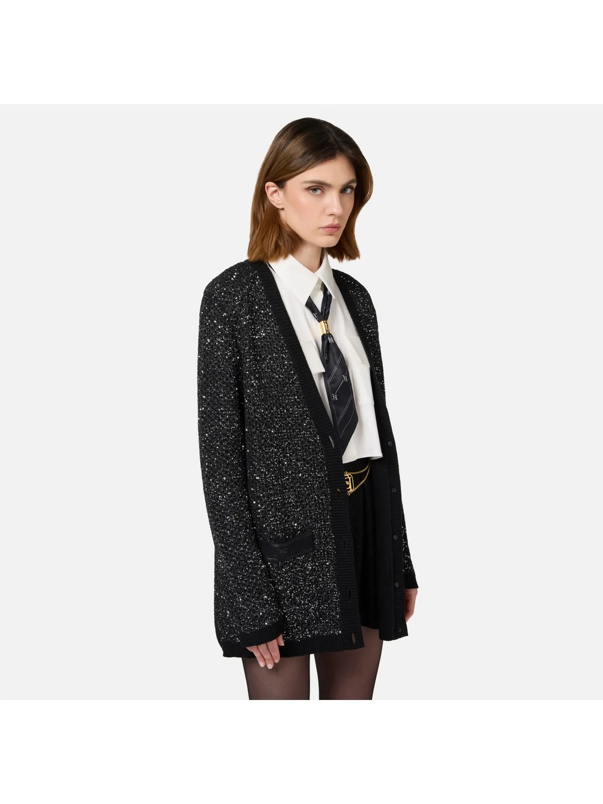 ELISABETTA FRANCHI Cardigan Donna  MK27M47E2 X16 Nero - Image 5