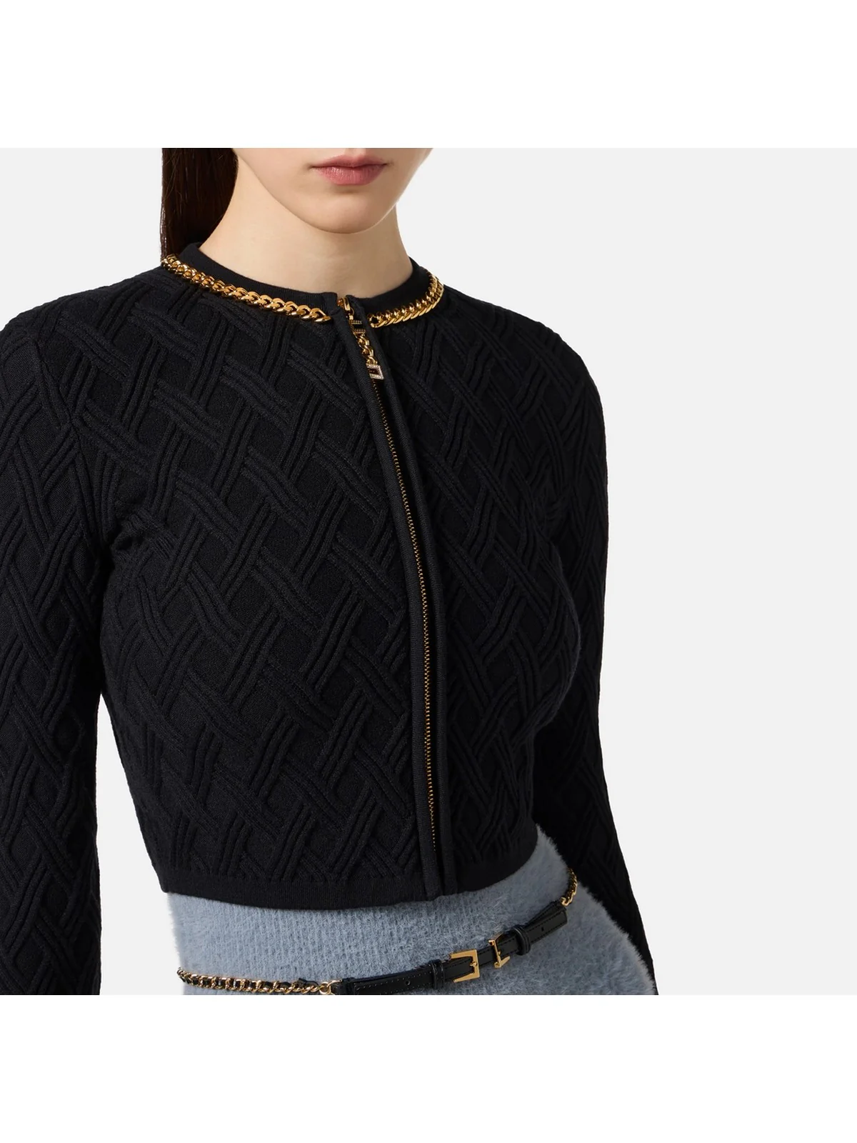 ELISABETTA FRANCHI Cardigan Donna  MK29B56E2 110 Nero - Image 4