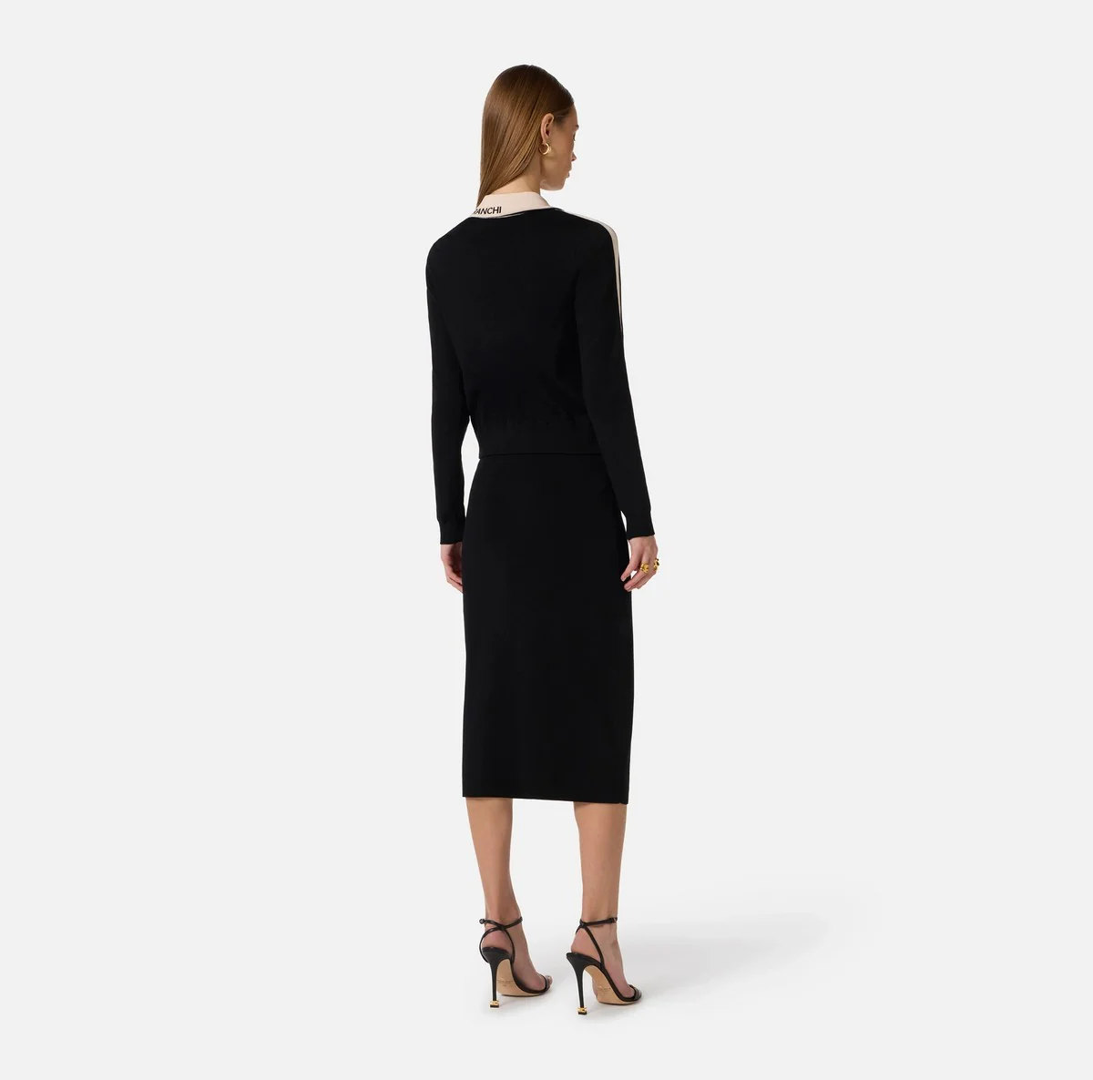 ELISABETTA FRANCHI Cardigan Donna  MK66S61E2 685 NERO/BURRO - Image 4