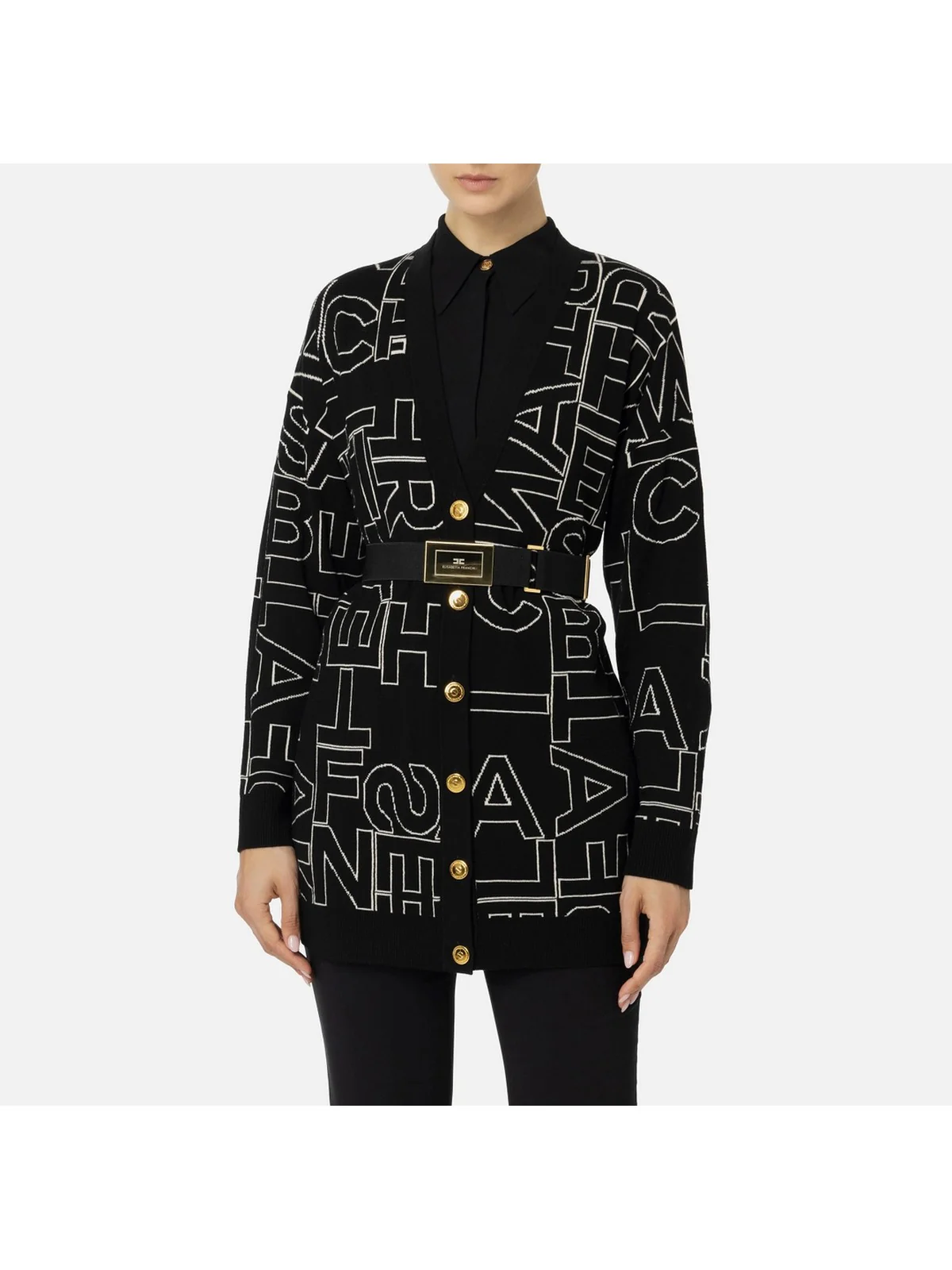 ELISABETTA FRANCHI Cardigan Donna  MK72M46E2 685 Nero - Image 5