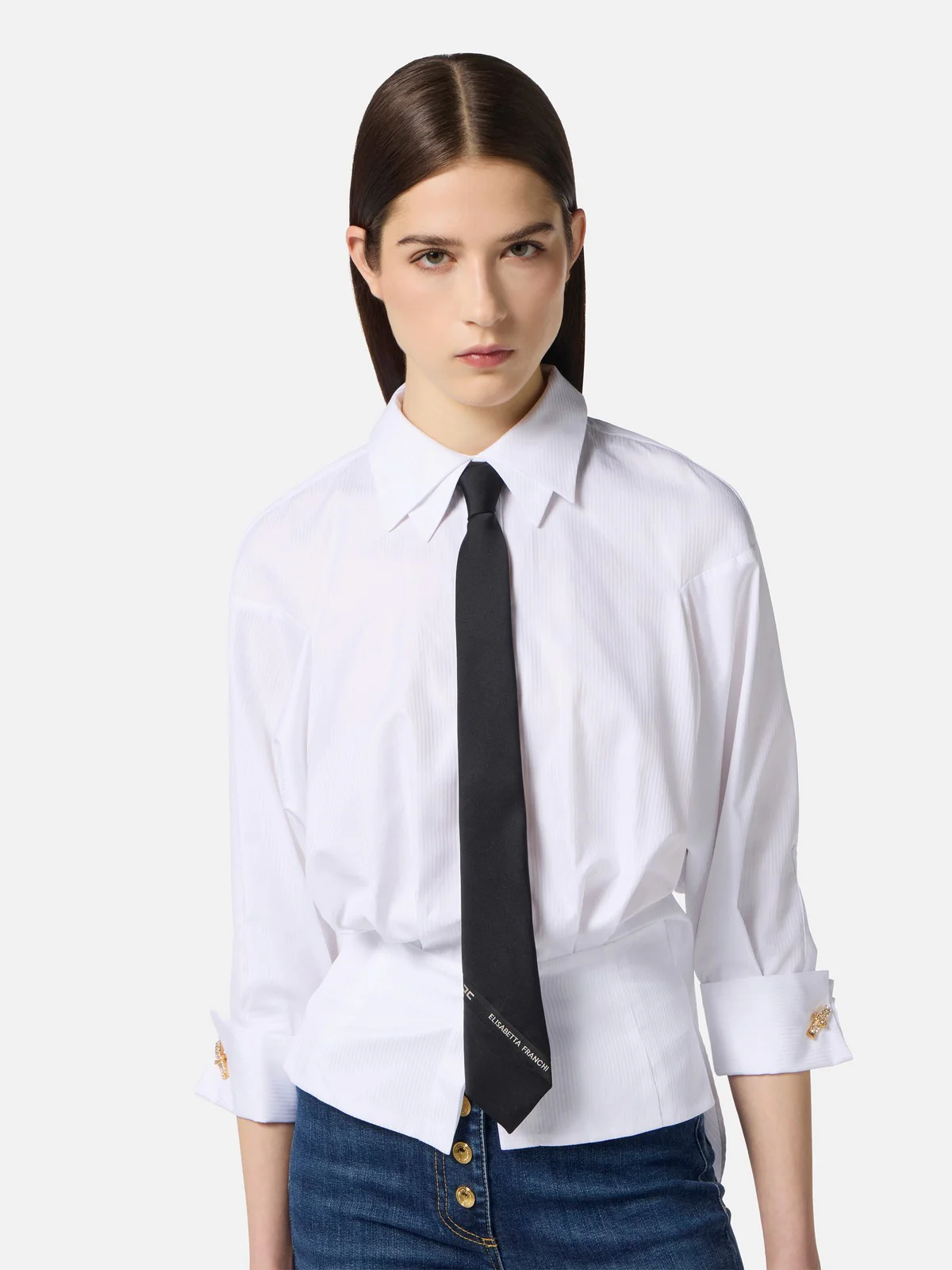 ELISABETTA FRANCHI Cravatta Donna CR12L57E2 110 Nero - Image 2