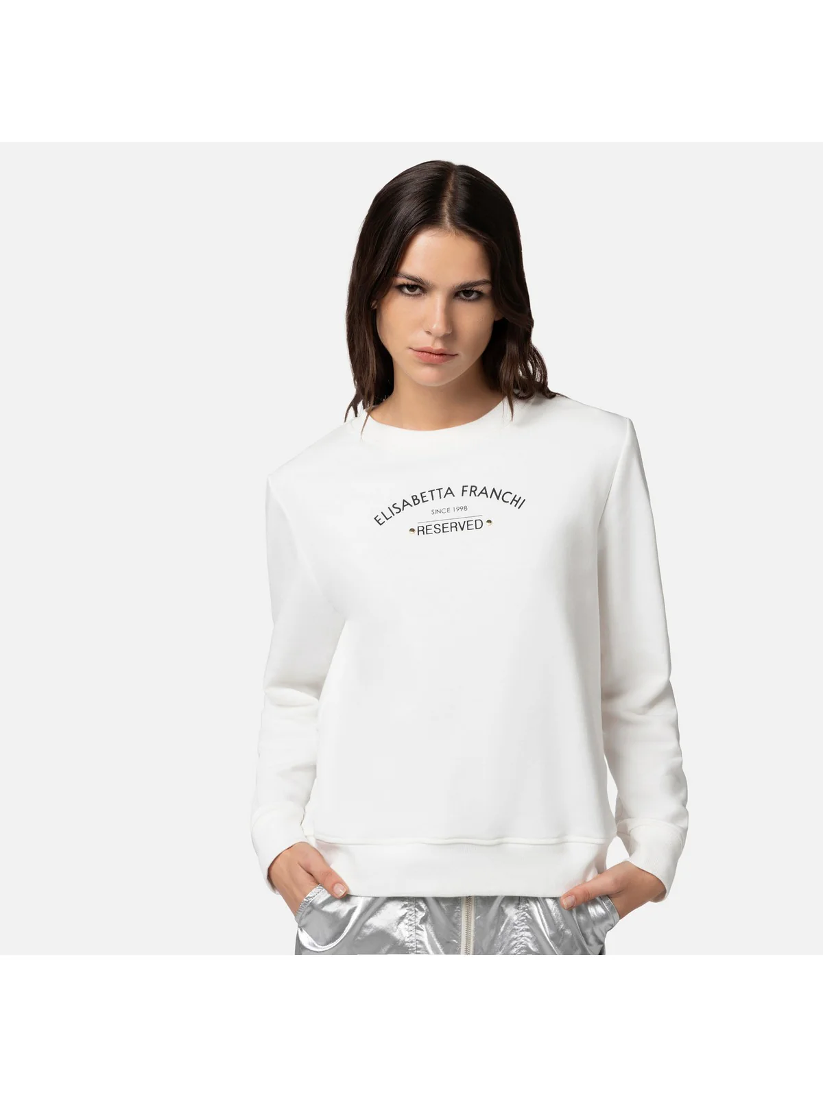 ELISABETTA FRANCHI Felpa Donna  MD00241E2 360 Avorio - Image 2