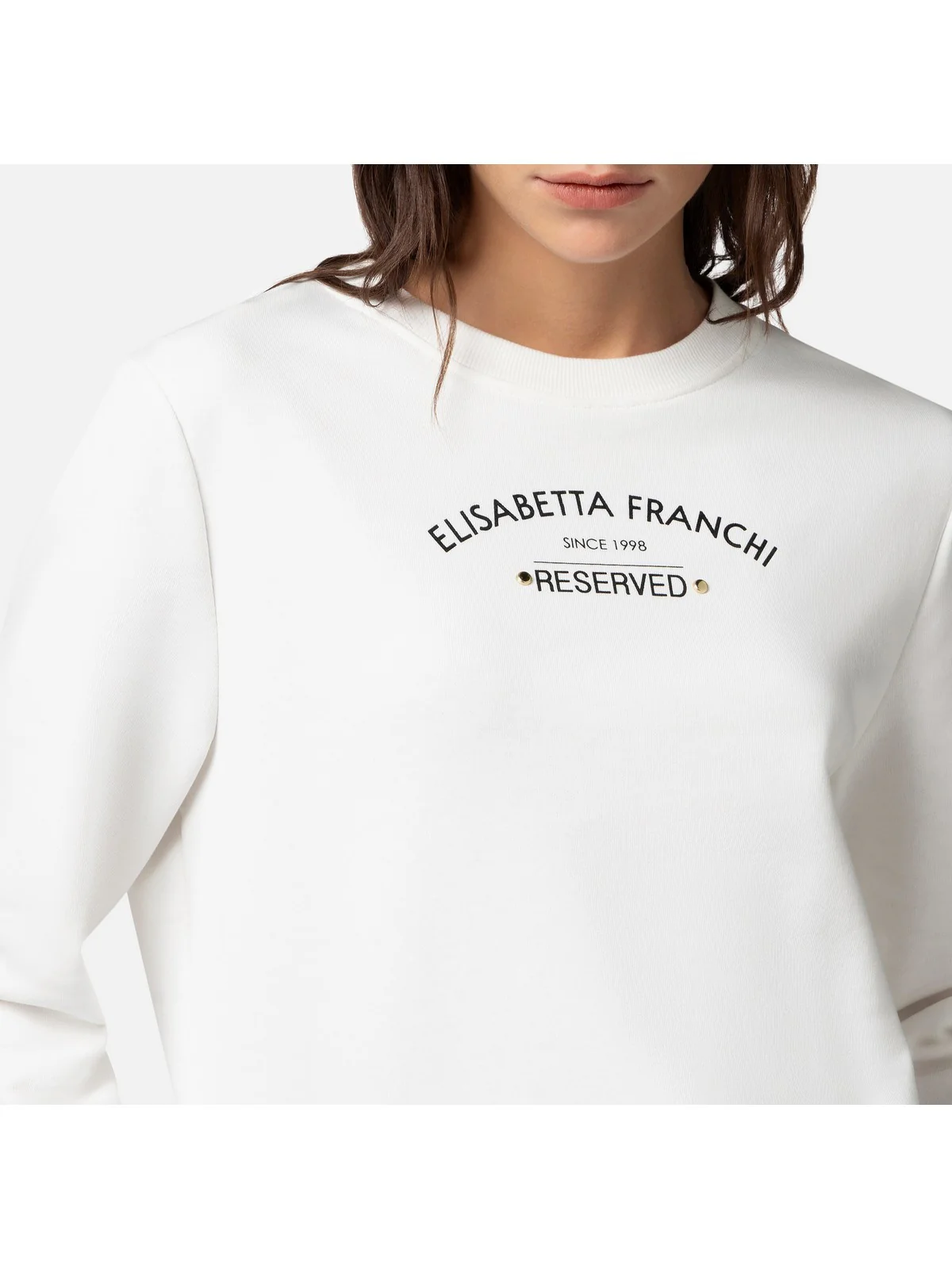 ELISABETTA FRANCHI Felpa Donna  MD00241E2 360 Avorio - Image 4