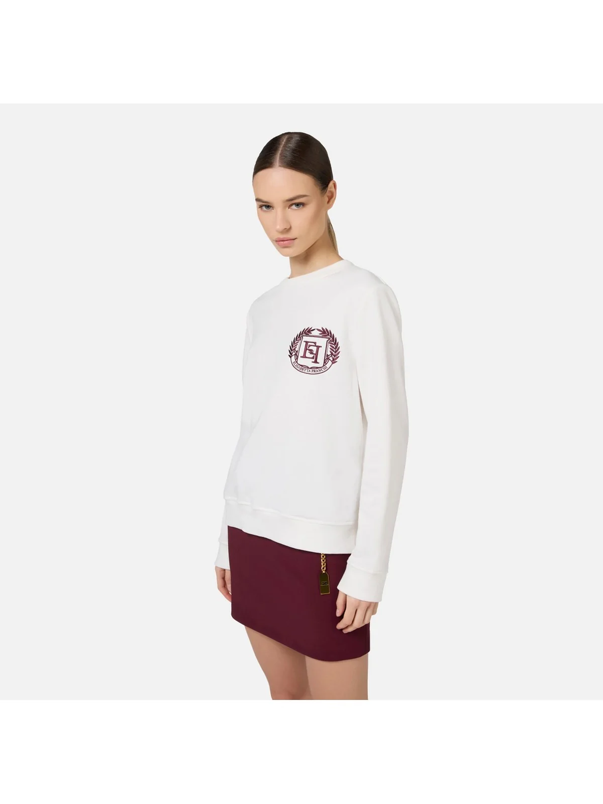 ELISABETTA FRANCHI Felpa Donna  MD00446E2 360 Avorio - Image 3