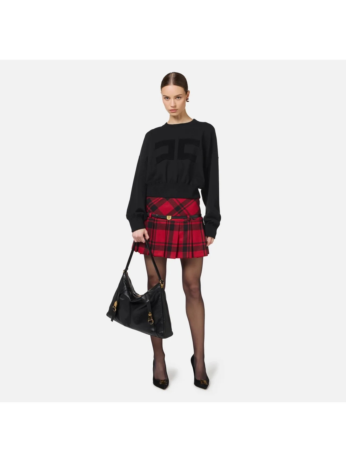ELISABETTA FRANCHI Felpa Donna MK76Q46E2 110 Nero - Image 2