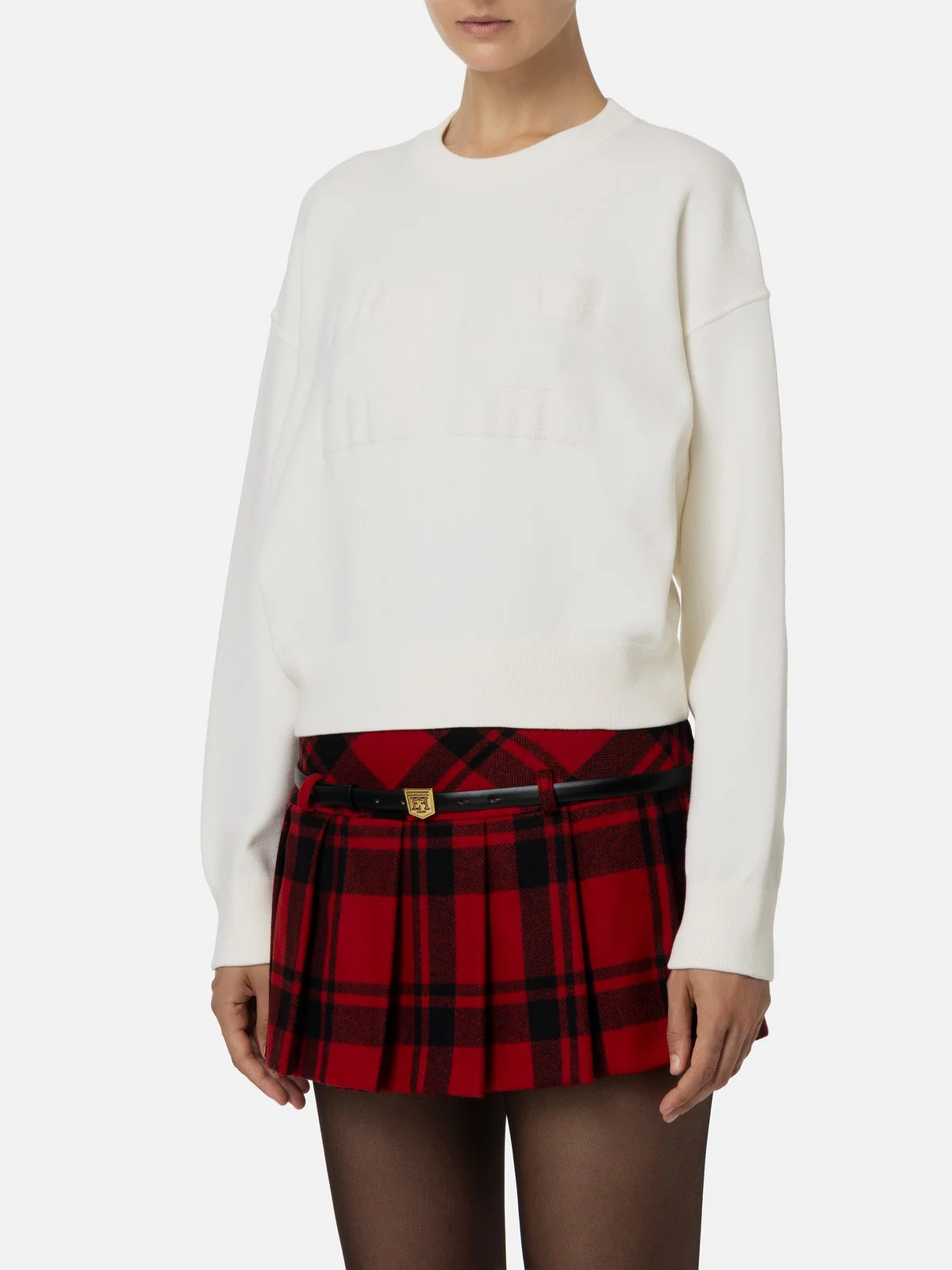 ELISABETTA FRANCHI Felpa Donna  MK76Q46E2 360 Avorio - Image 2