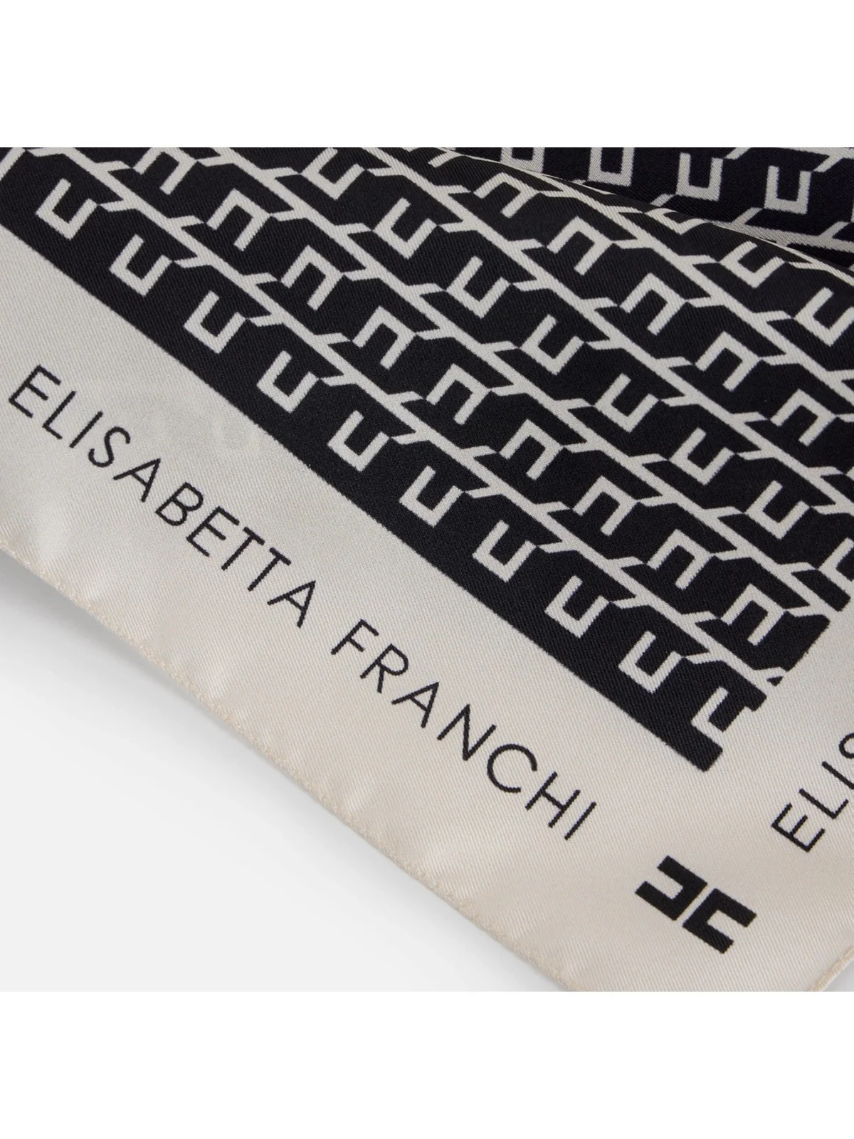 ELISABETTA FRANCHI Foulard Donna  FO15F56E2 EF3 NERO/MILK - Image 2