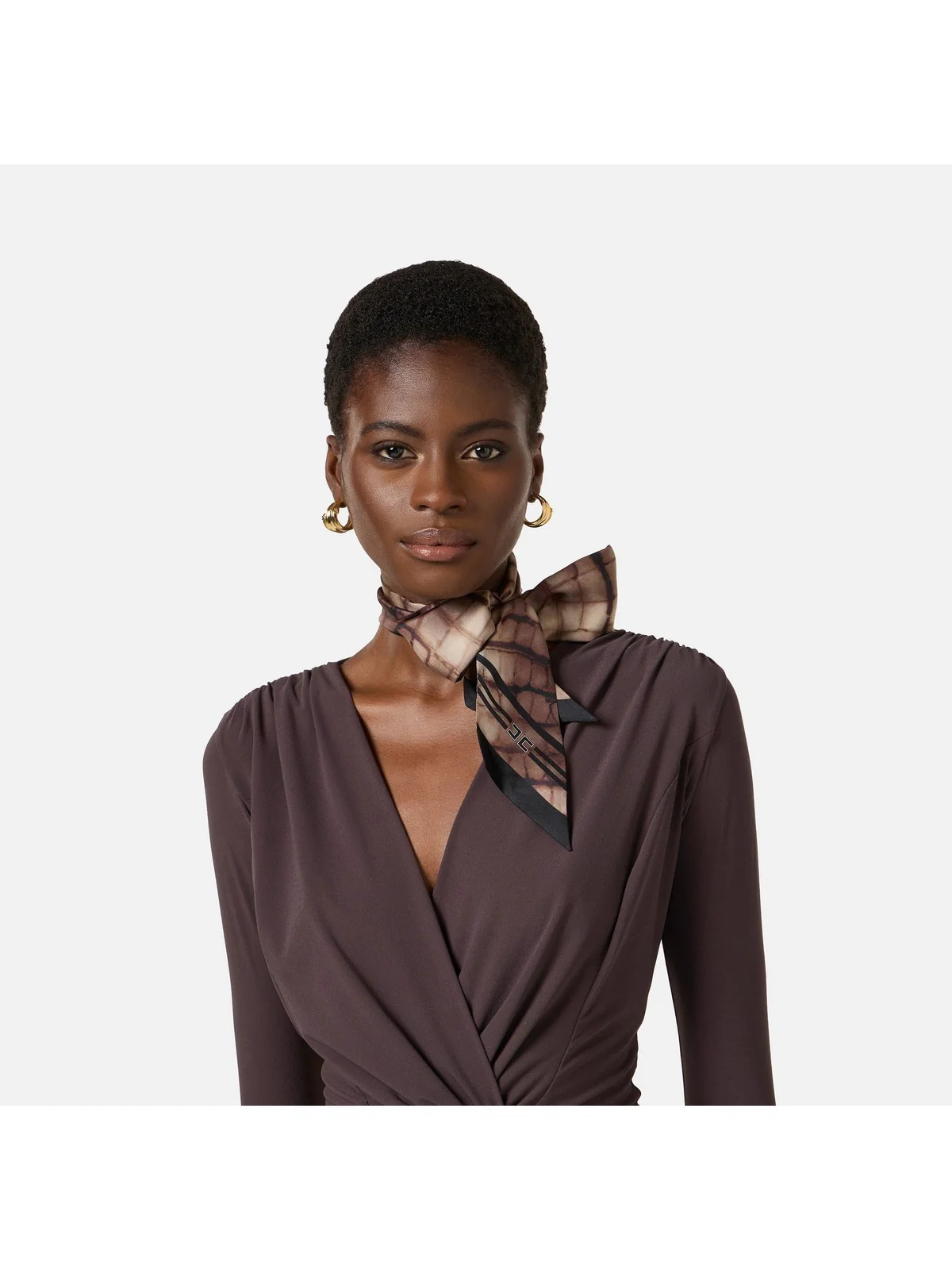 ELISABETTA FRANCHI Foulard Donna  FO23L61E2 644 CACAO - Image 3