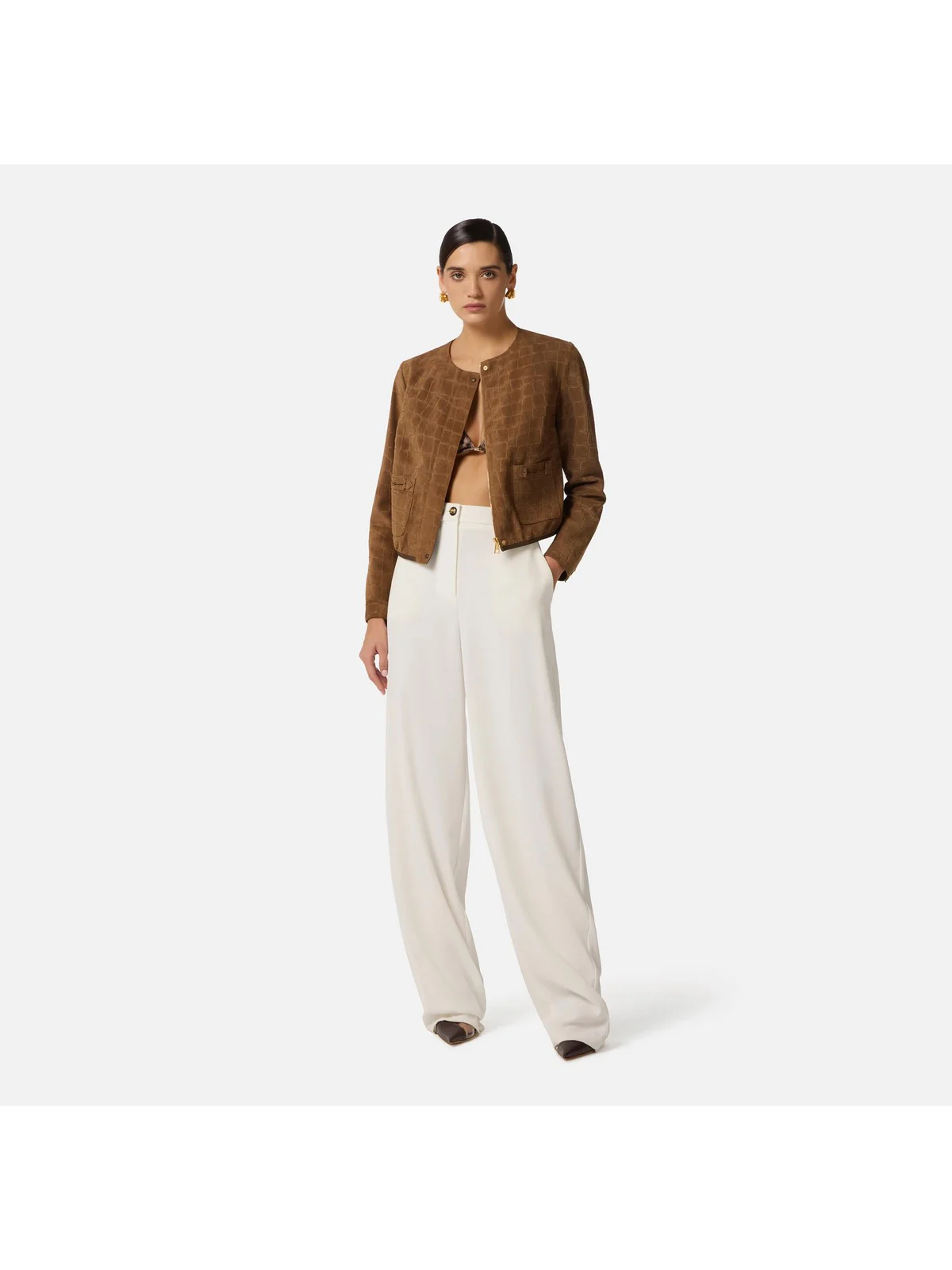 ELISABETTA FRANCHI Giacca Donna  GD58G61E2 229 ARGILLA - Image 3