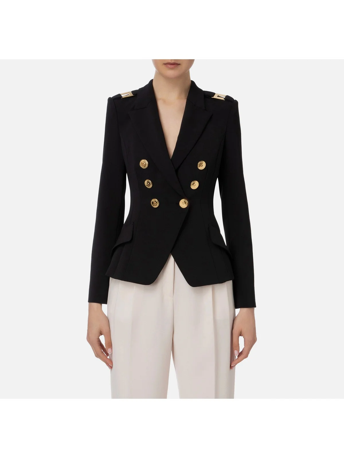 ELISABETTA FRANCHI Giacca Donna  GI06136E2 110 Nero - Image 3