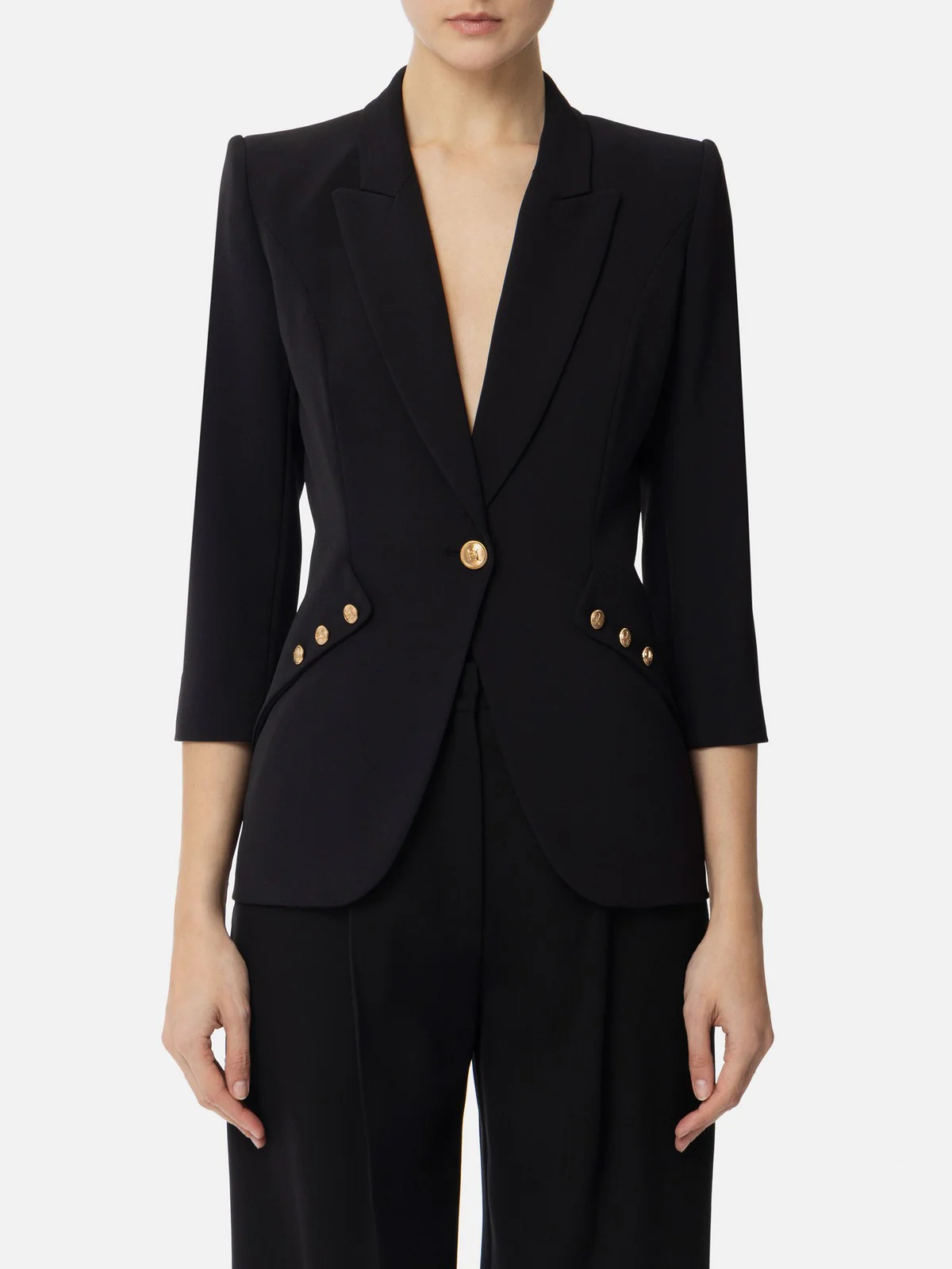 ELISABETTA FRANCHI Giacca Donna  GI16452E2-110 Nero - Image 2