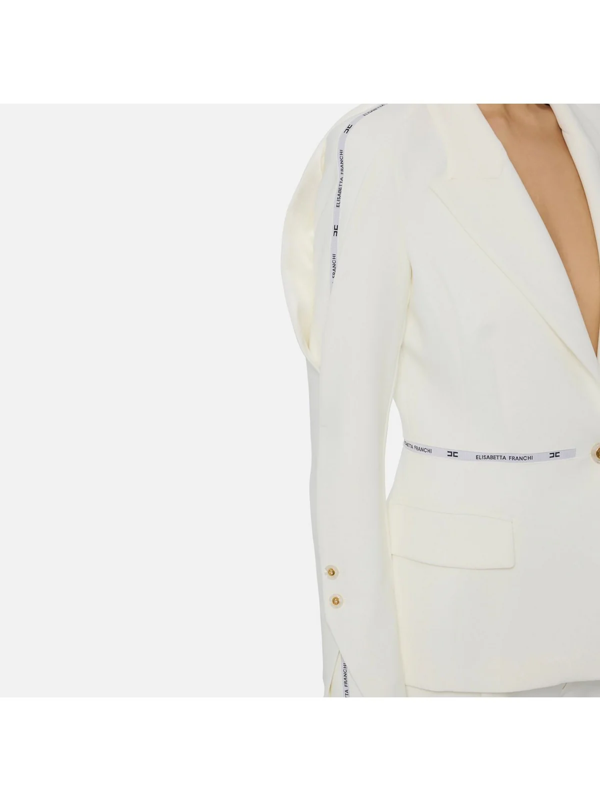 ELISABETTA FRANCHI Giacca Donna  GI17156E2 360 Avorio - Image 3