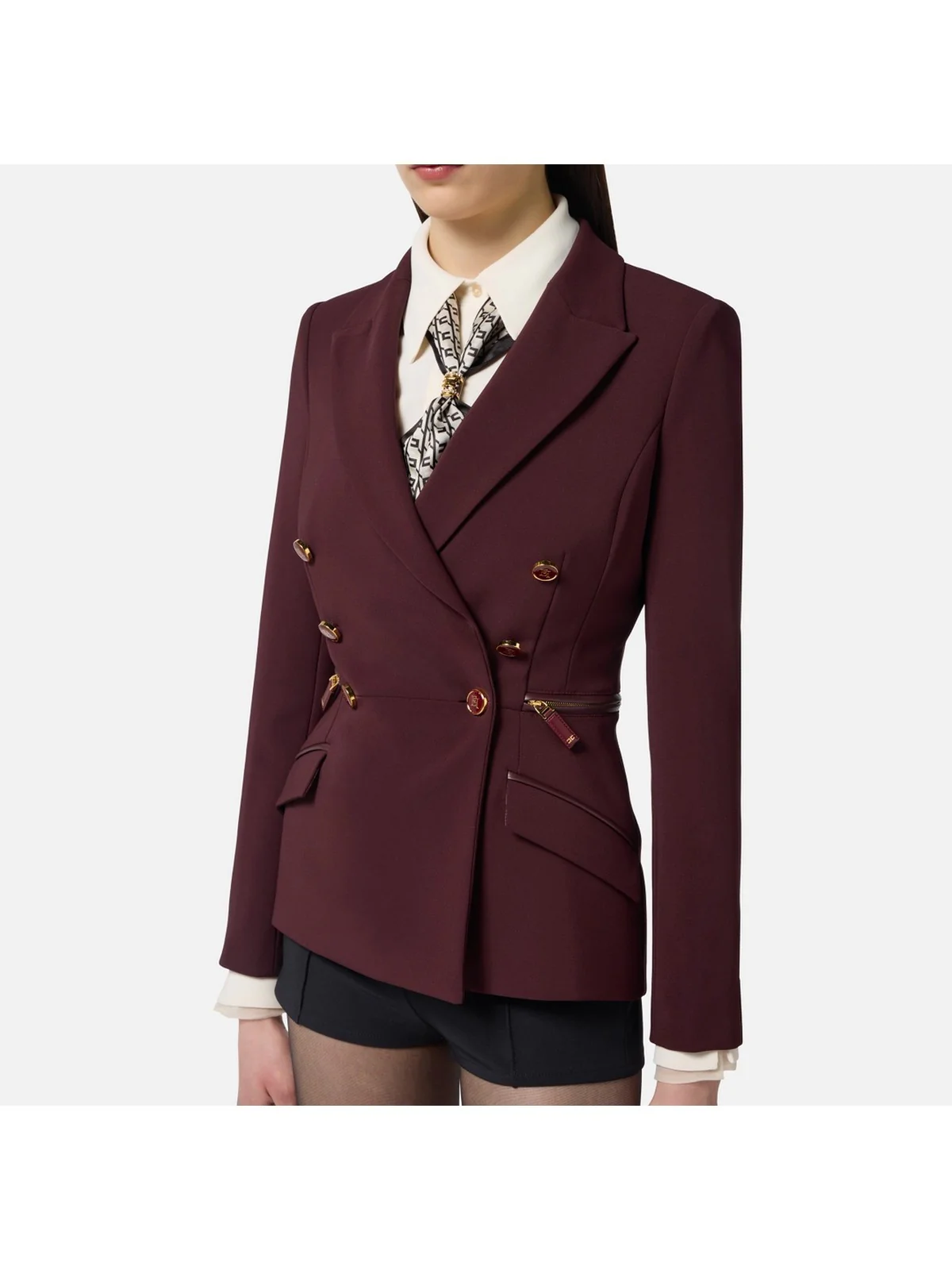 ELISABETTA FRANCHI Giacca Donna  GI17256E2 EA4 MERLOT - Image 4
