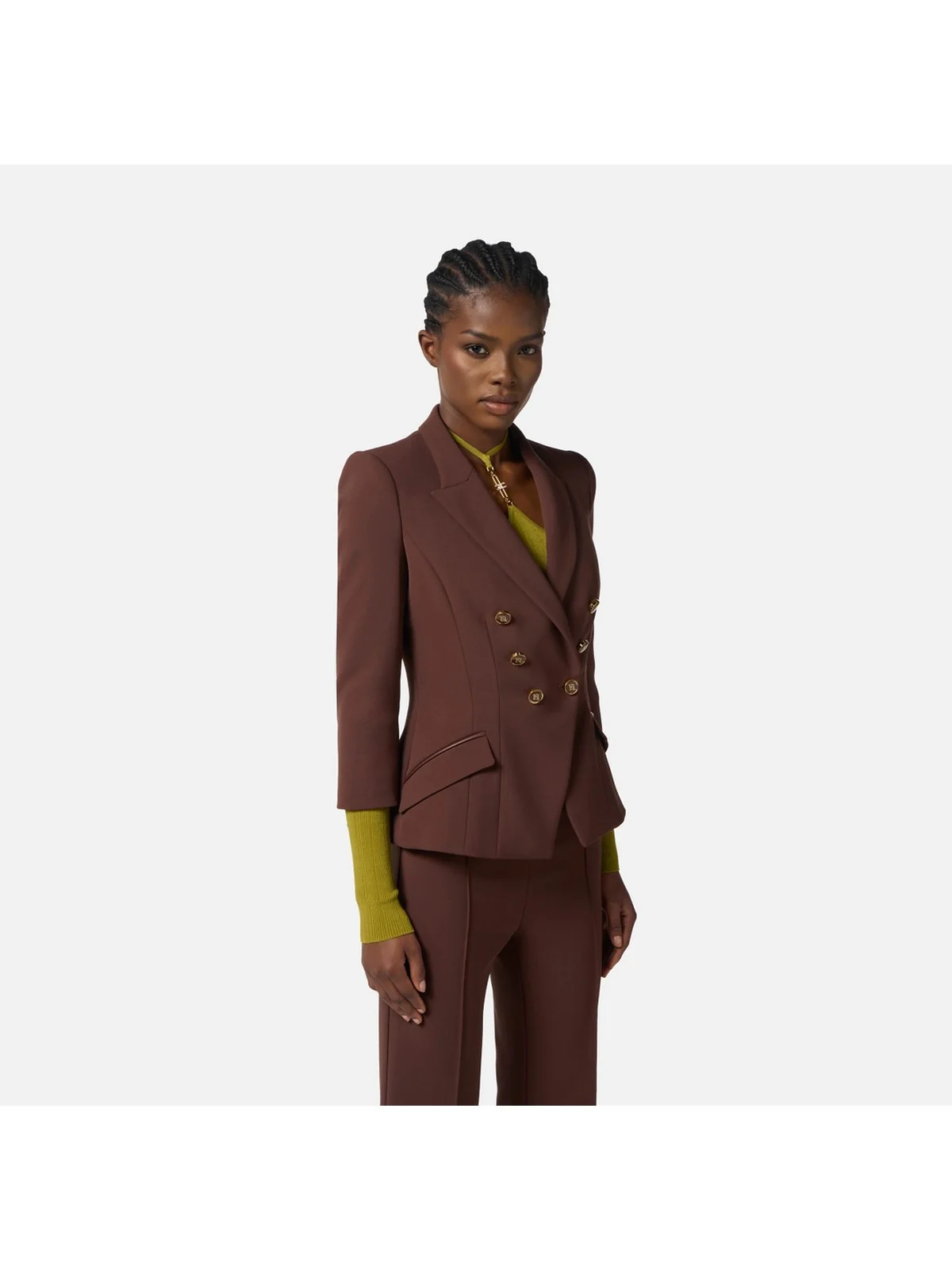 ELISABETTA FRANCHI Giacca Donna  GI17456E2 EA3 COFFEE - Image 3