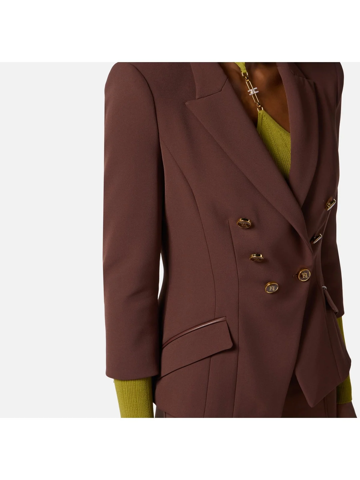 ELISABETTA FRANCHI Giacca Donna  GI17456E2 EA3 COFFEE - Image 4