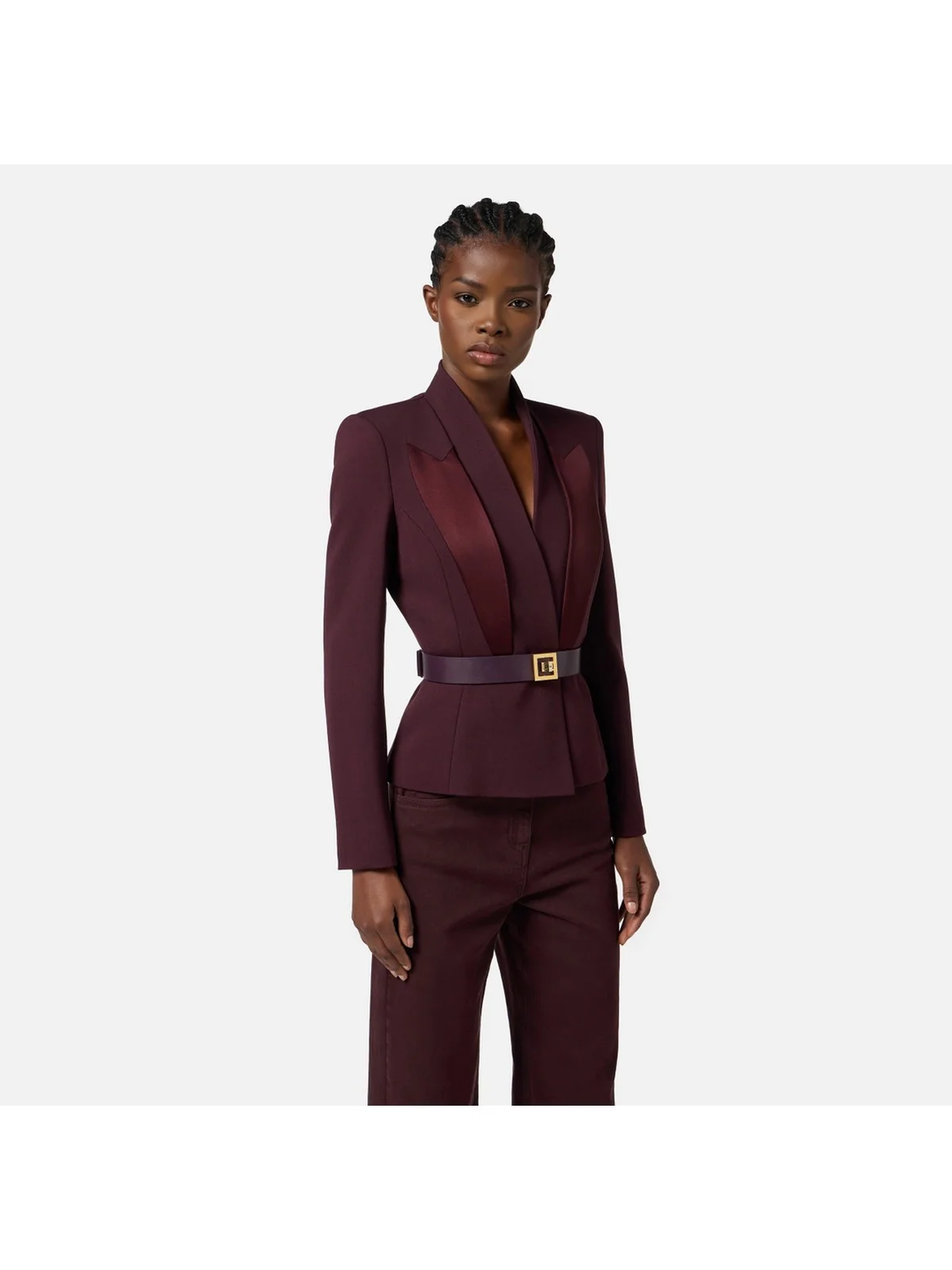 ELISABETTA FRANCHI Giacca Donna  GI17656E2 EA4 MERLOT - Image 3