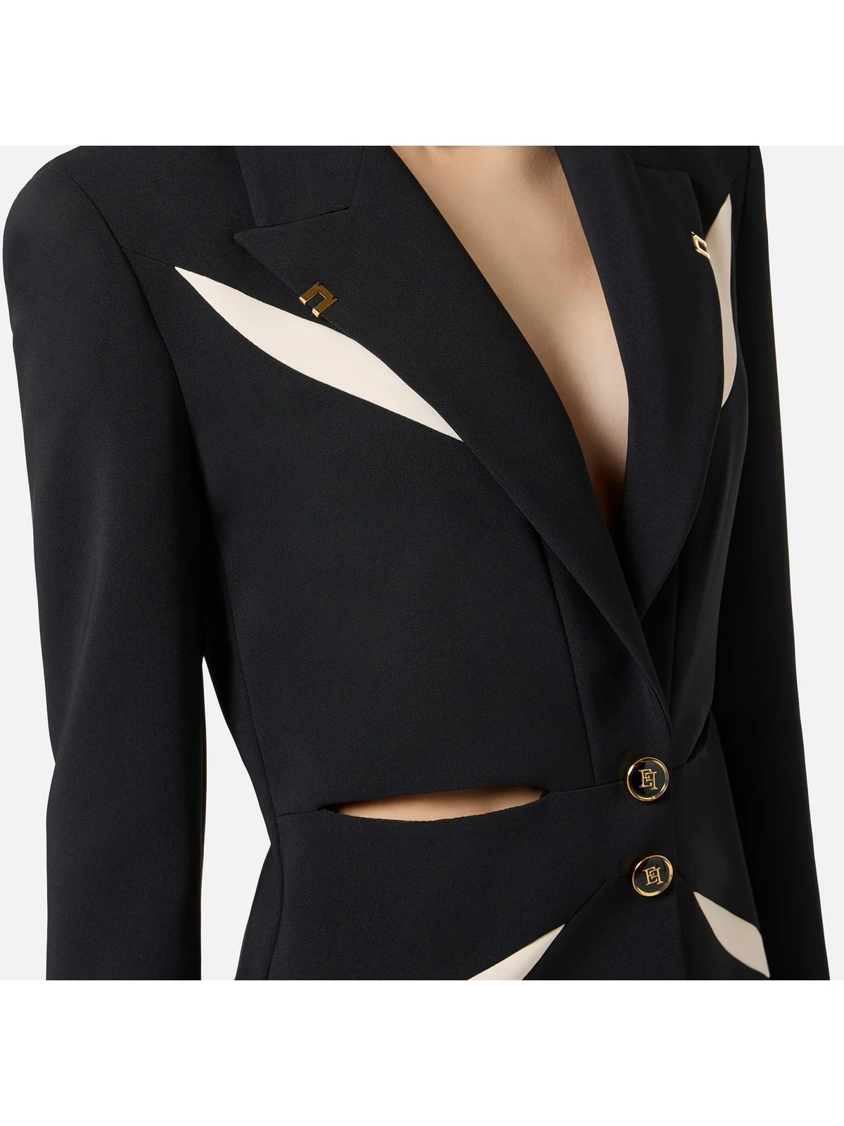 ELISABETTA FRANCHI Giacca Donna  GI19861E2 685 NERO/BURRO - Image 2