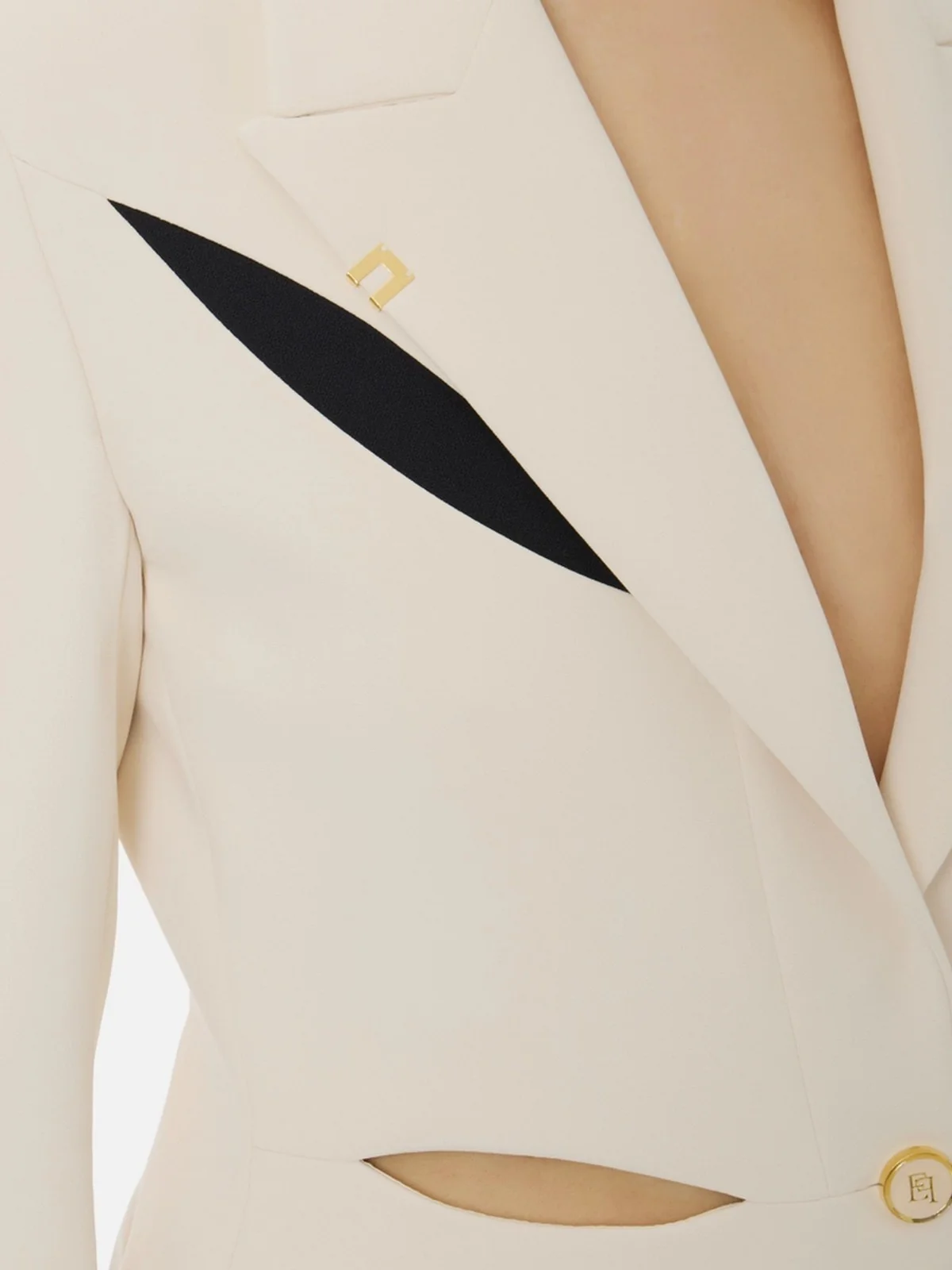 ELISABETTA FRANCHI Giacca Donna  GI19861E2 E84 BURRO/NERO - Image 2