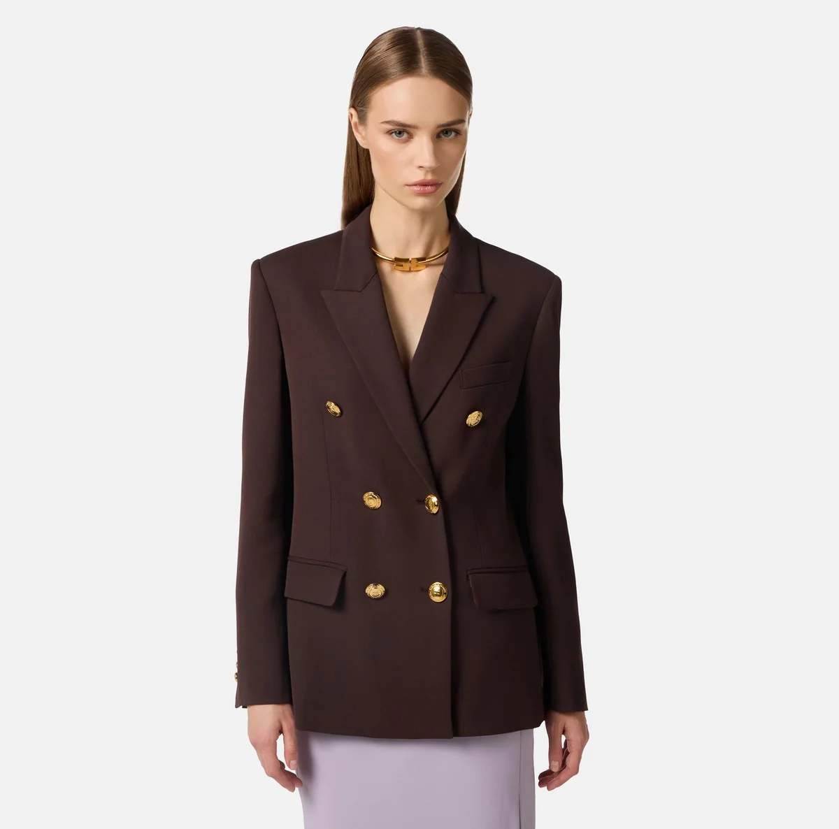 ELISABETTA FRANCHI Giacca Donna  GI20061E2 644 CACAO - Image 4