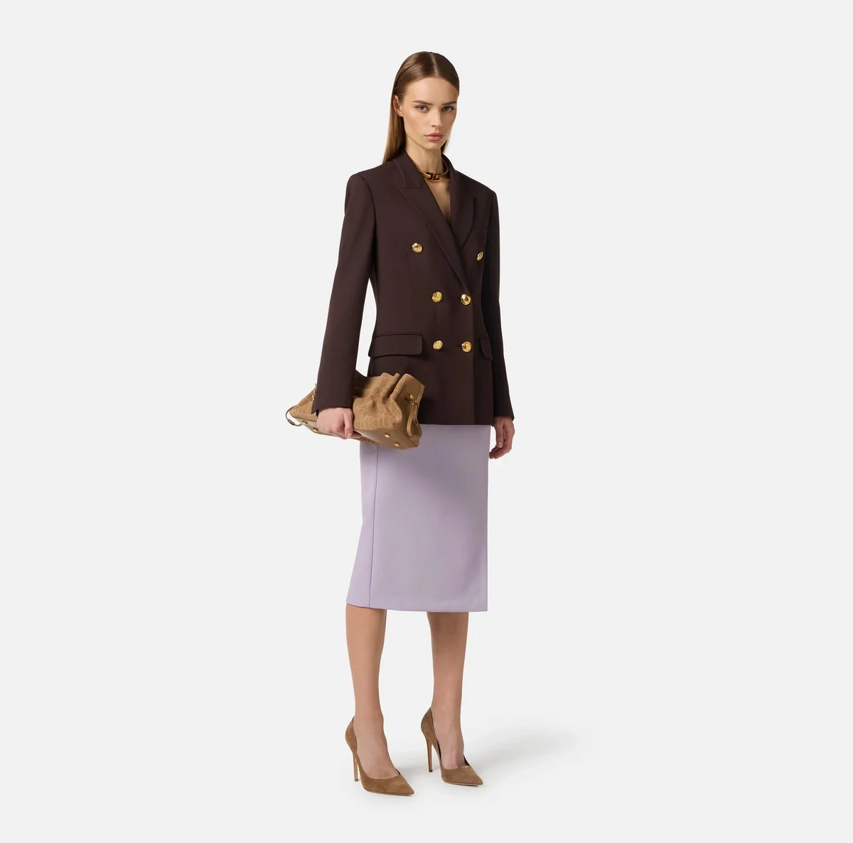 ELISABETTA FRANCHI Giacca Donna  GI20061E2 644 CACAO - Image 5
