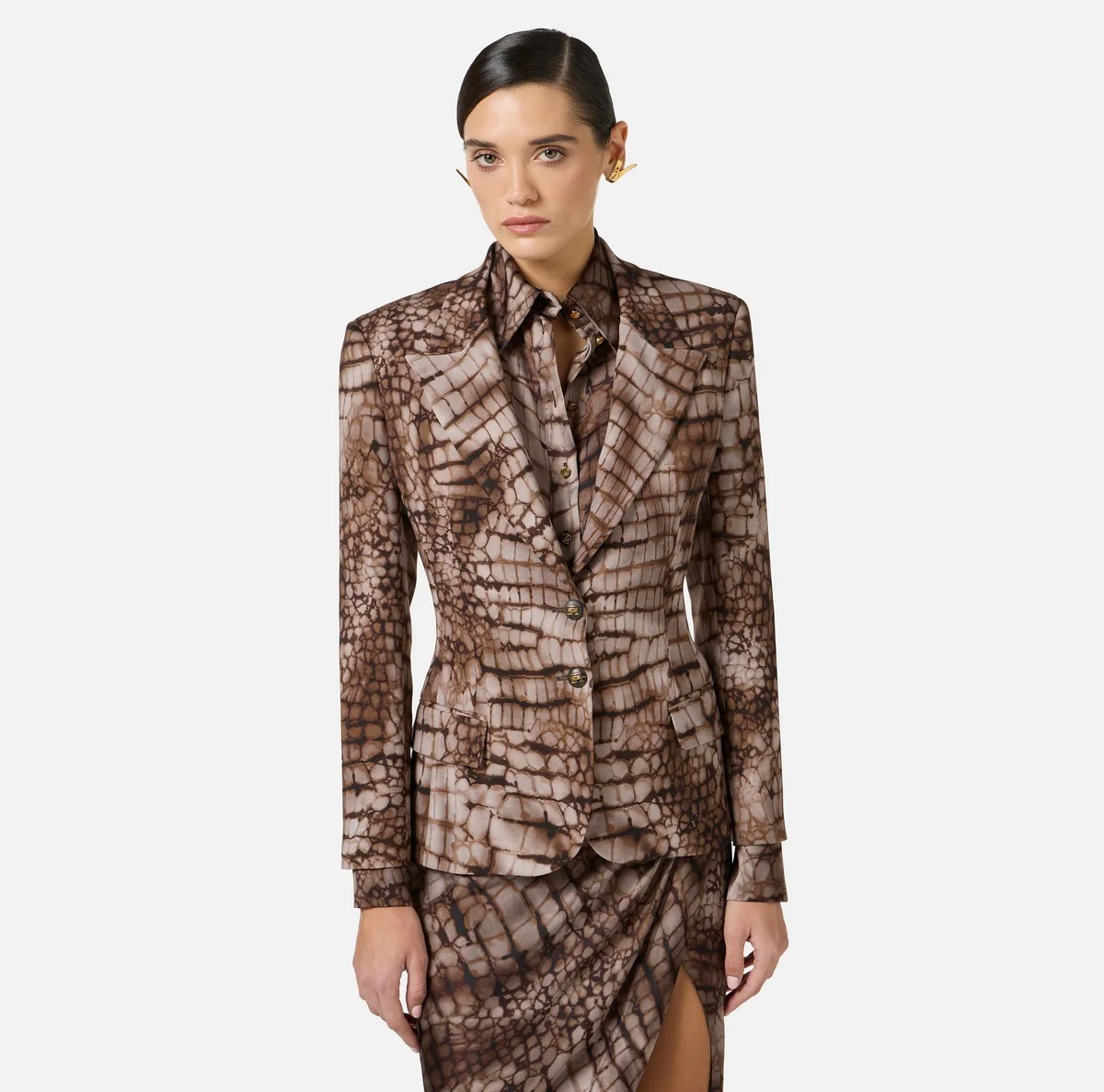 ELISABETTA FRANCHI Giacca Donna  GI20761E2 644 CACAO - Image 4