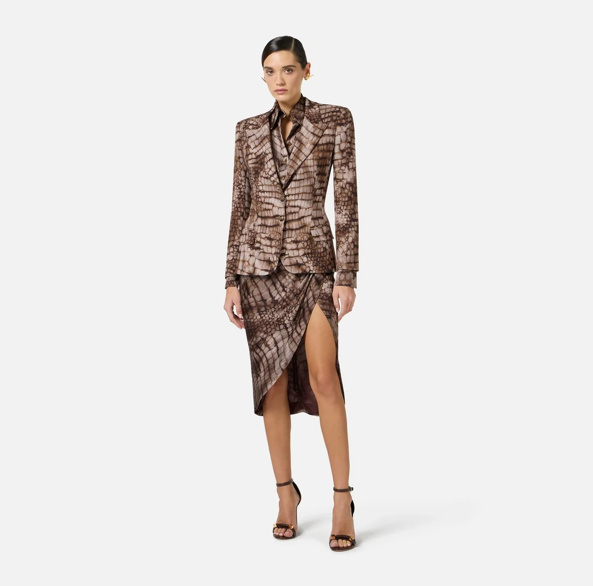 ELISABETTA FRANCHI Giacca Donna  GI20761E2 644 CACAO - Image 5