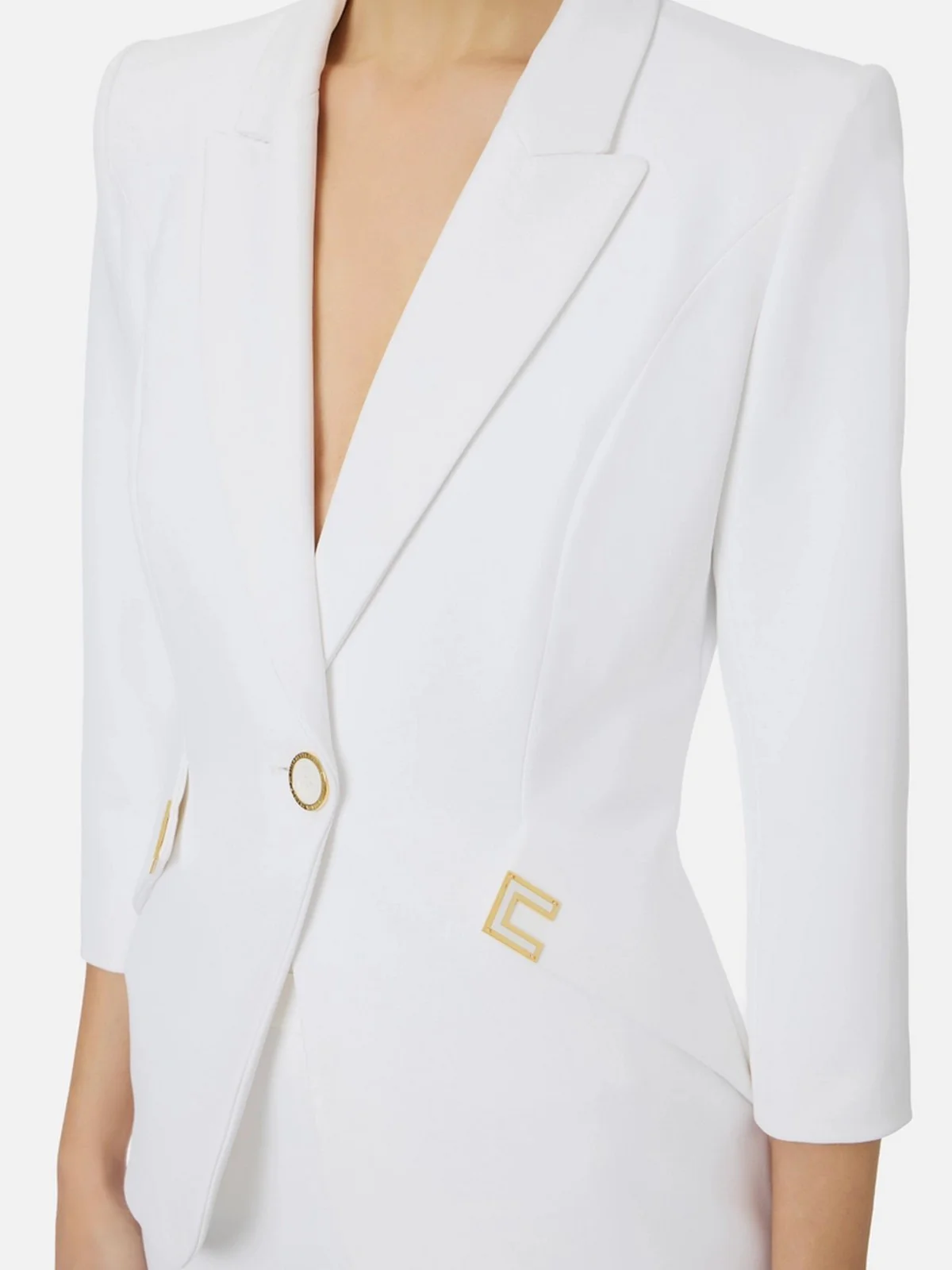 ELISABETTA FRANCHI Giacca Donna  GI21561E2 360 Avorio - Image 3