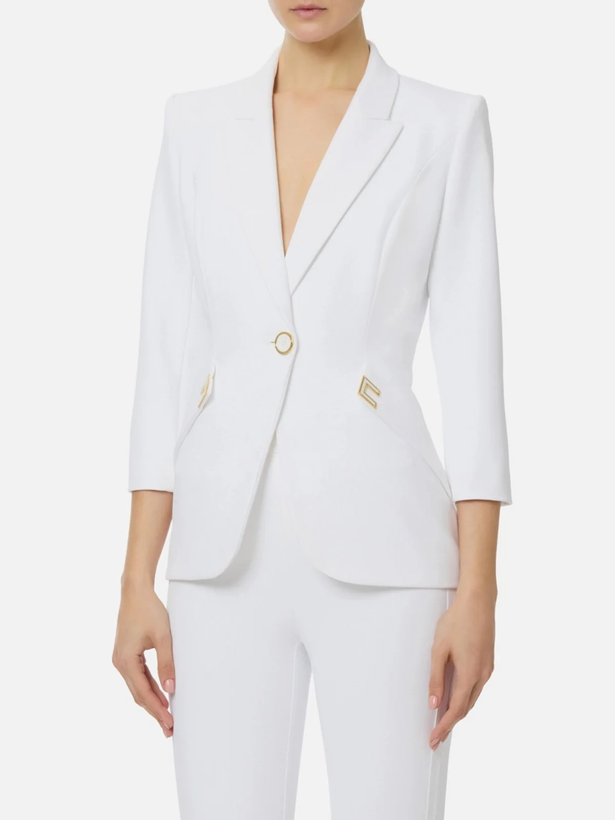 ELISABETTA FRANCHI Giacca Donna  GI21561E2 360 Avorio - Image 4