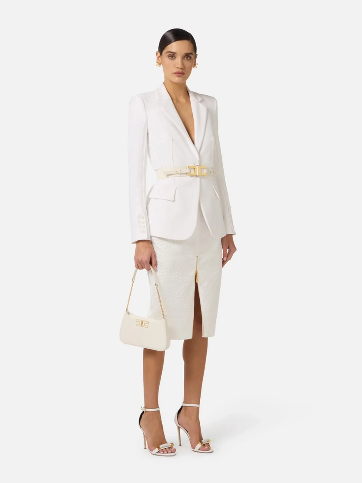 ELISABETTA FRANCHI Giacca Donna  GI21661E2 360 Avorio - Image 5