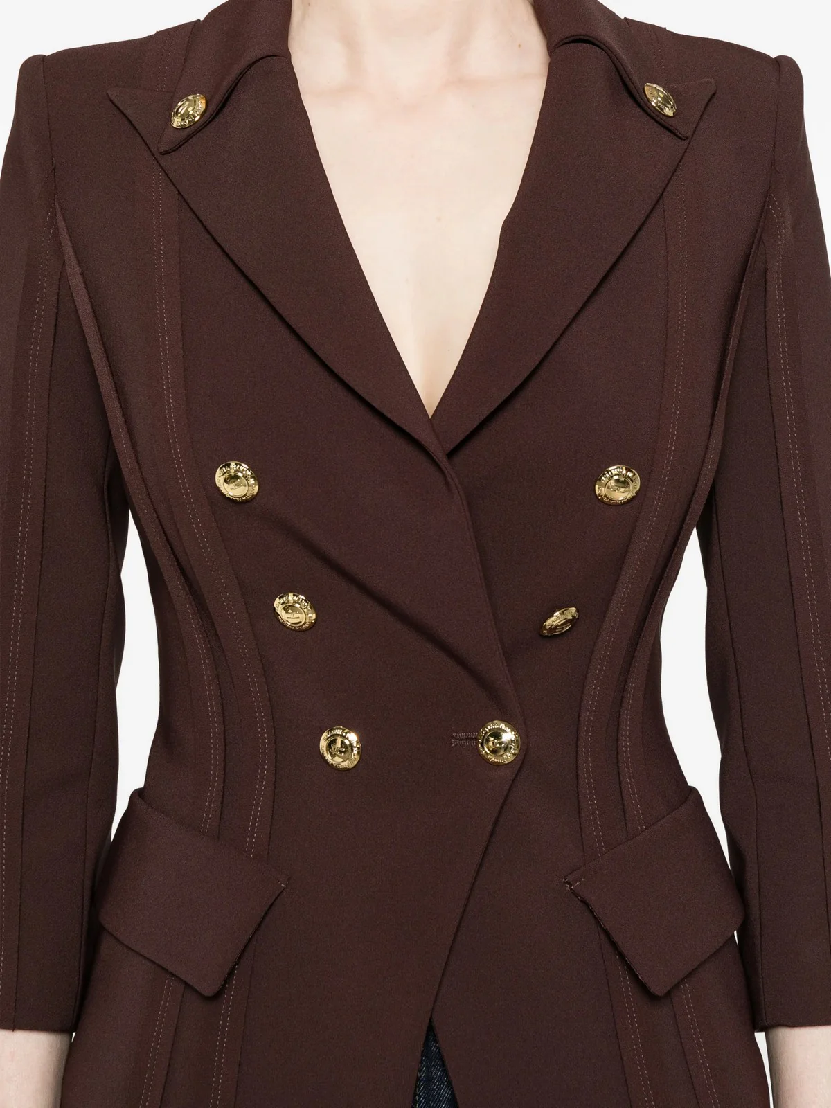 ELISABETTA FRANCHI Giacca Donna  GI21861E2 644 CACAO - Image 5