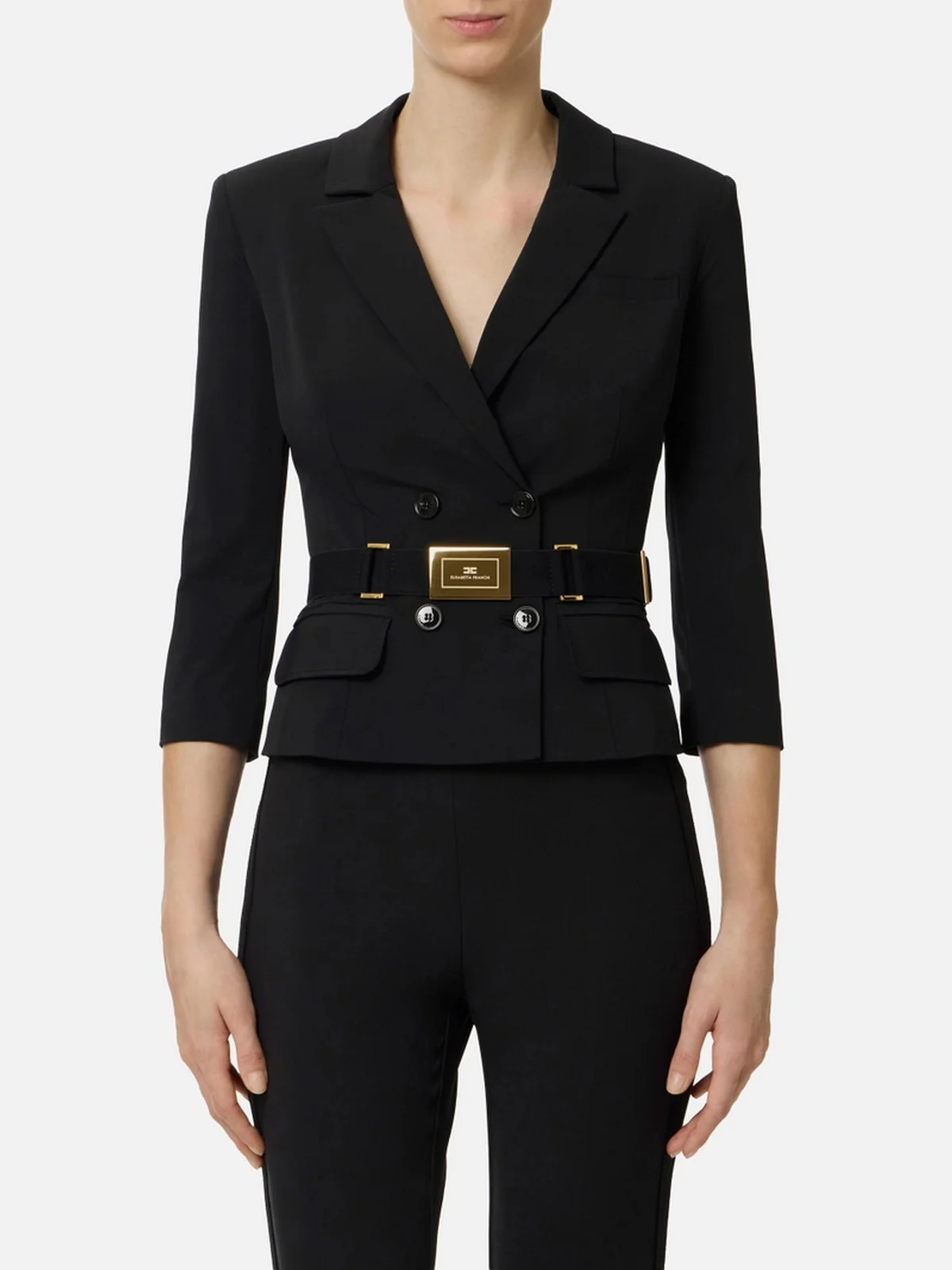 ELISABETTA FRANCHI Giacca Donna  GI22461E2 110 Nero - Image 4