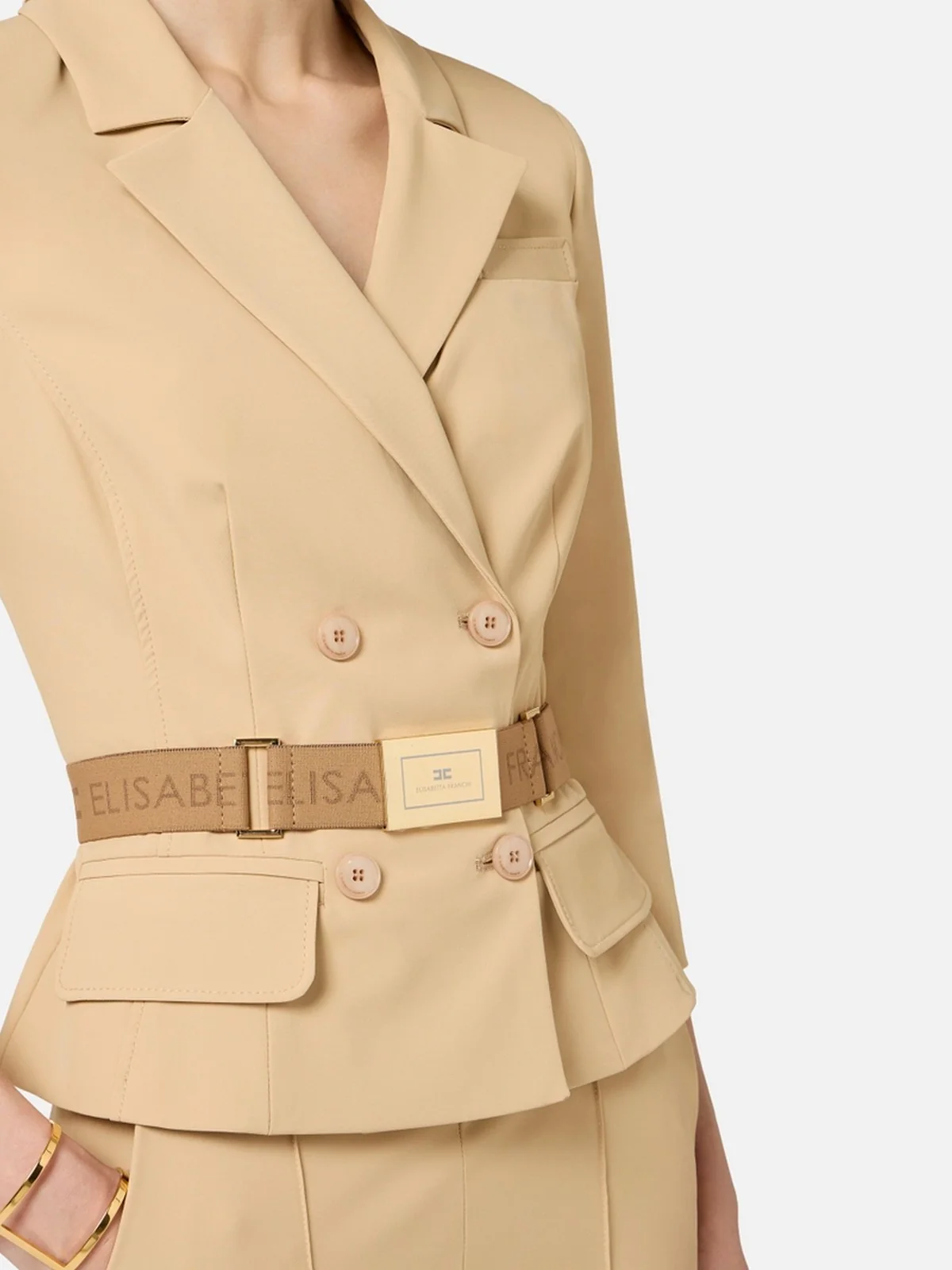 ELISABETTA FRANCHI Giacca Donna  GI22461E2 470 CAMMELLO - Image 4