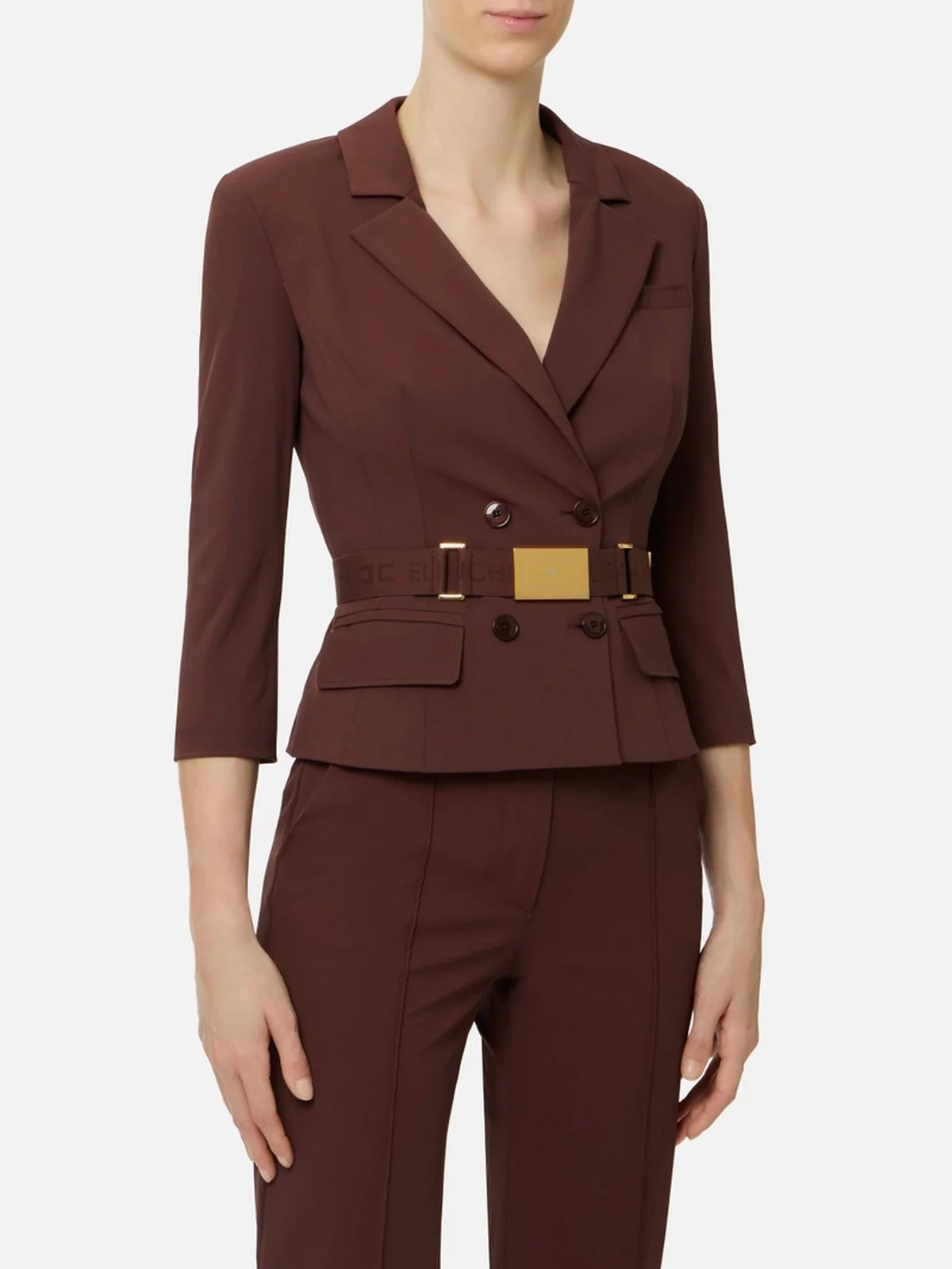 ELISABETTA FRANCHI Giacca Donna  GI22461E2 644 CACAO - Image 2