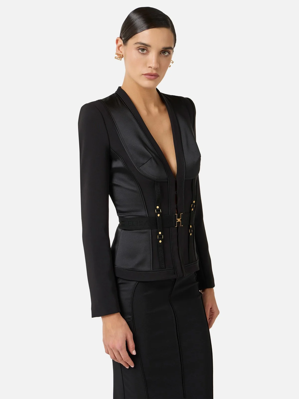 ELISABETTA FRANCHI Giacca Donna  GI23362E2 110 Nero - Image 3