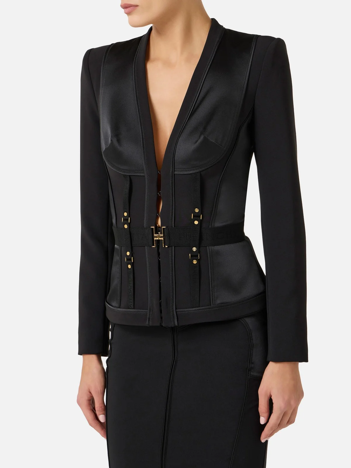 ELISABETTA FRANCHI Giacca Donna  GI23362E2 110 Nero - Image 4