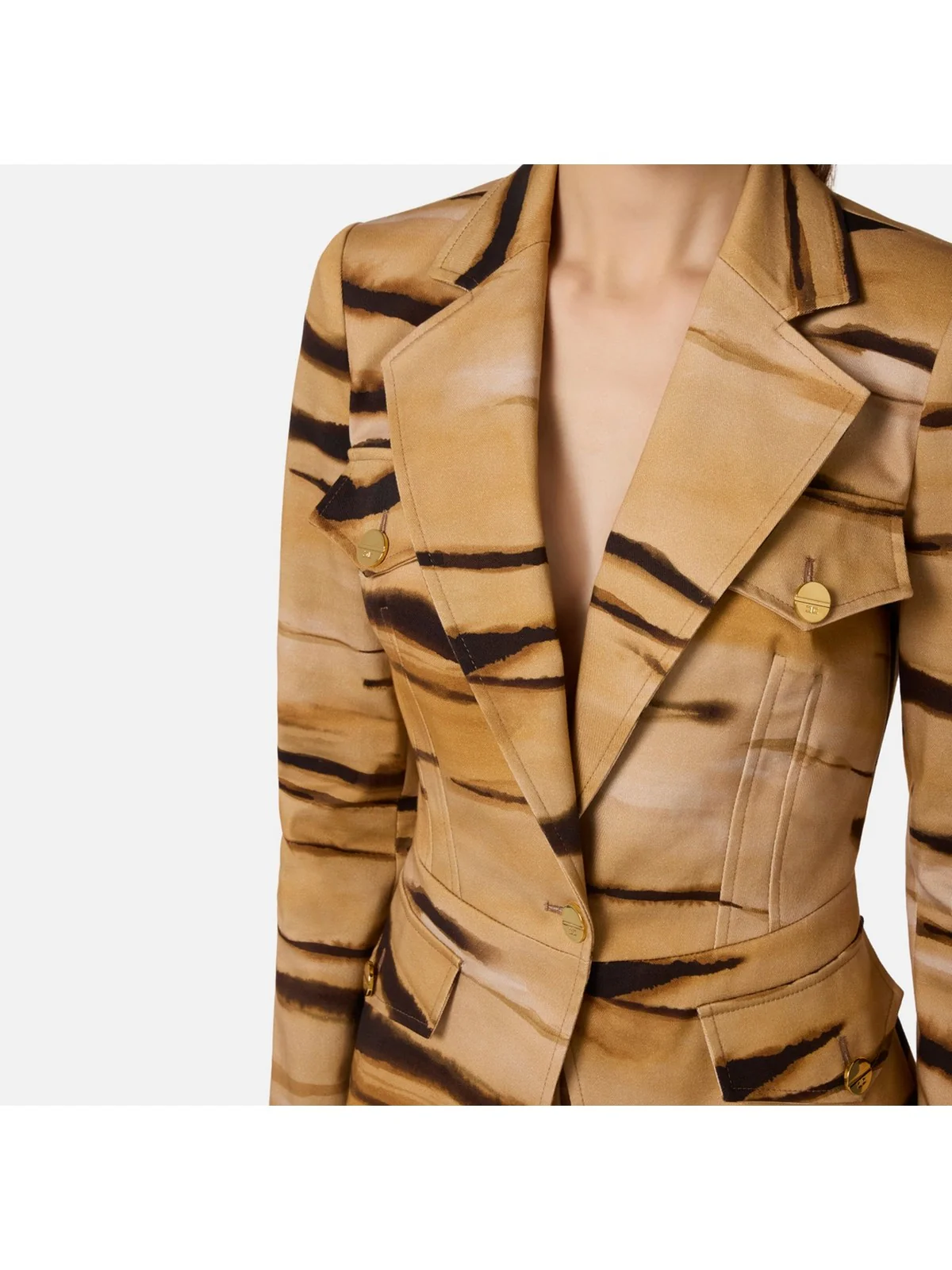 ELISABETTA FRANCHI Giacca Donna  GI23762E2 470 CAMMELLO - Image 3