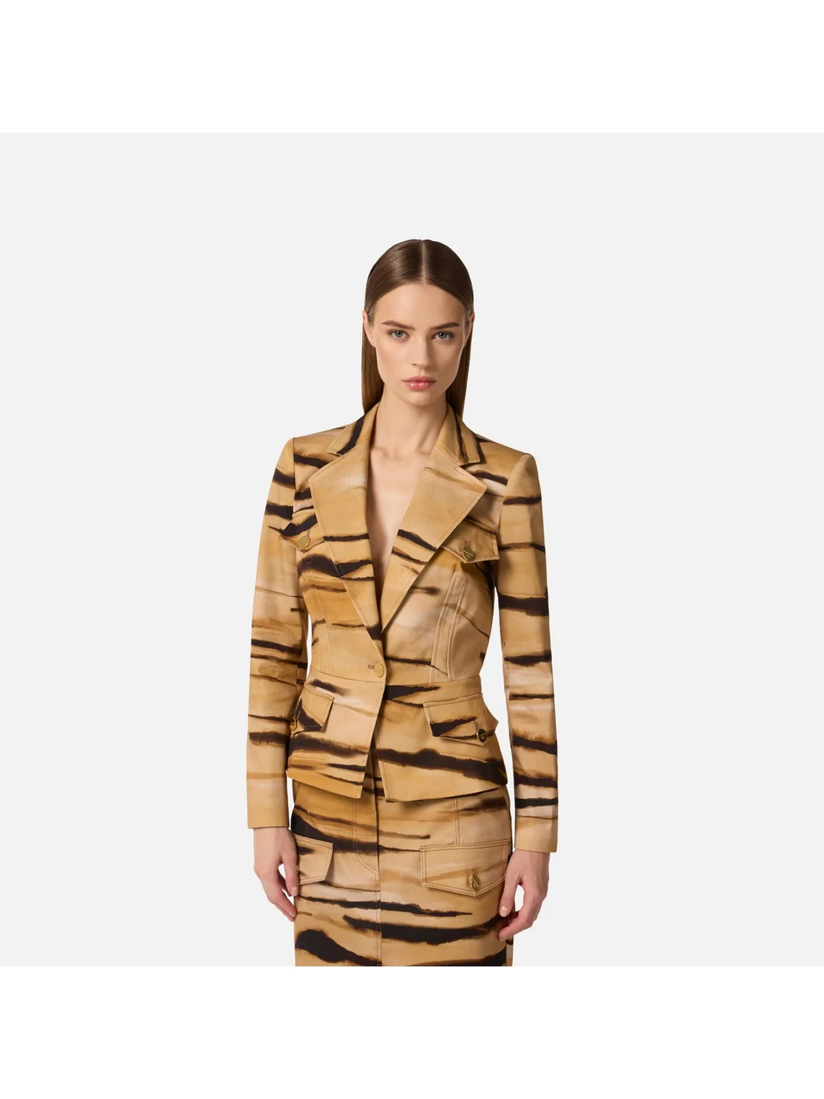 ELISABETTA FRANCHI Giacca Donna  GI23762E2 470 CAMMELLO - Image 4