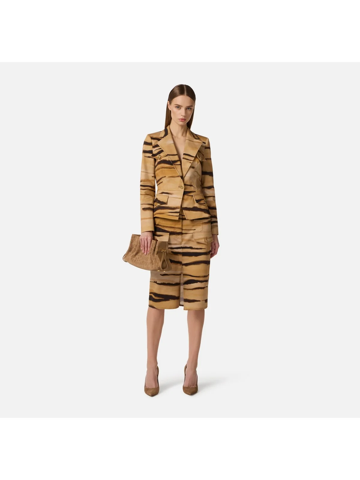 ELISABETTA FRANCHI Giacca Donna  GI23762E2 470 CAMMELLO - Image 5